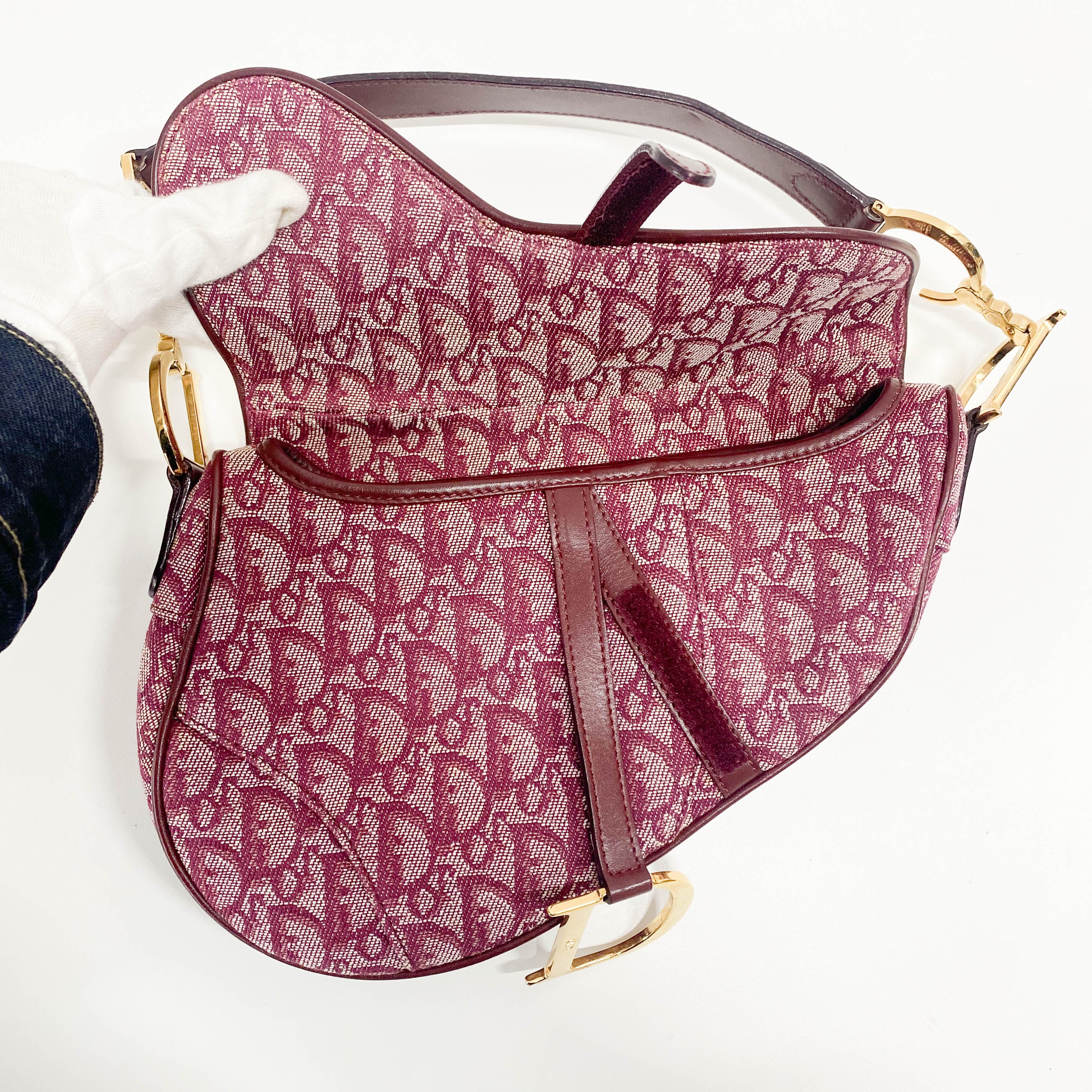 Saddle Red Canvas Shoulder Bag