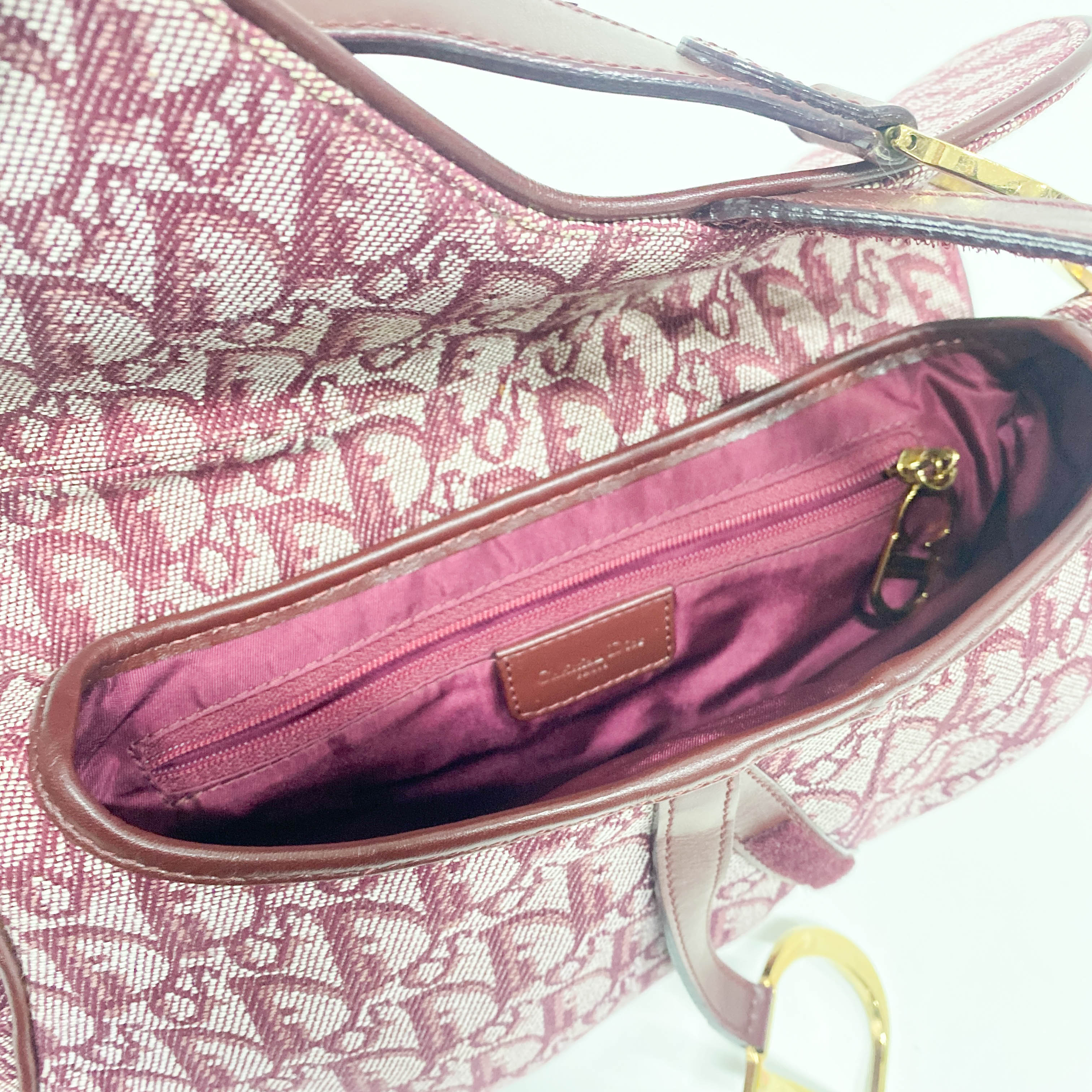 Saddle Red Canvas Shoulder Bag