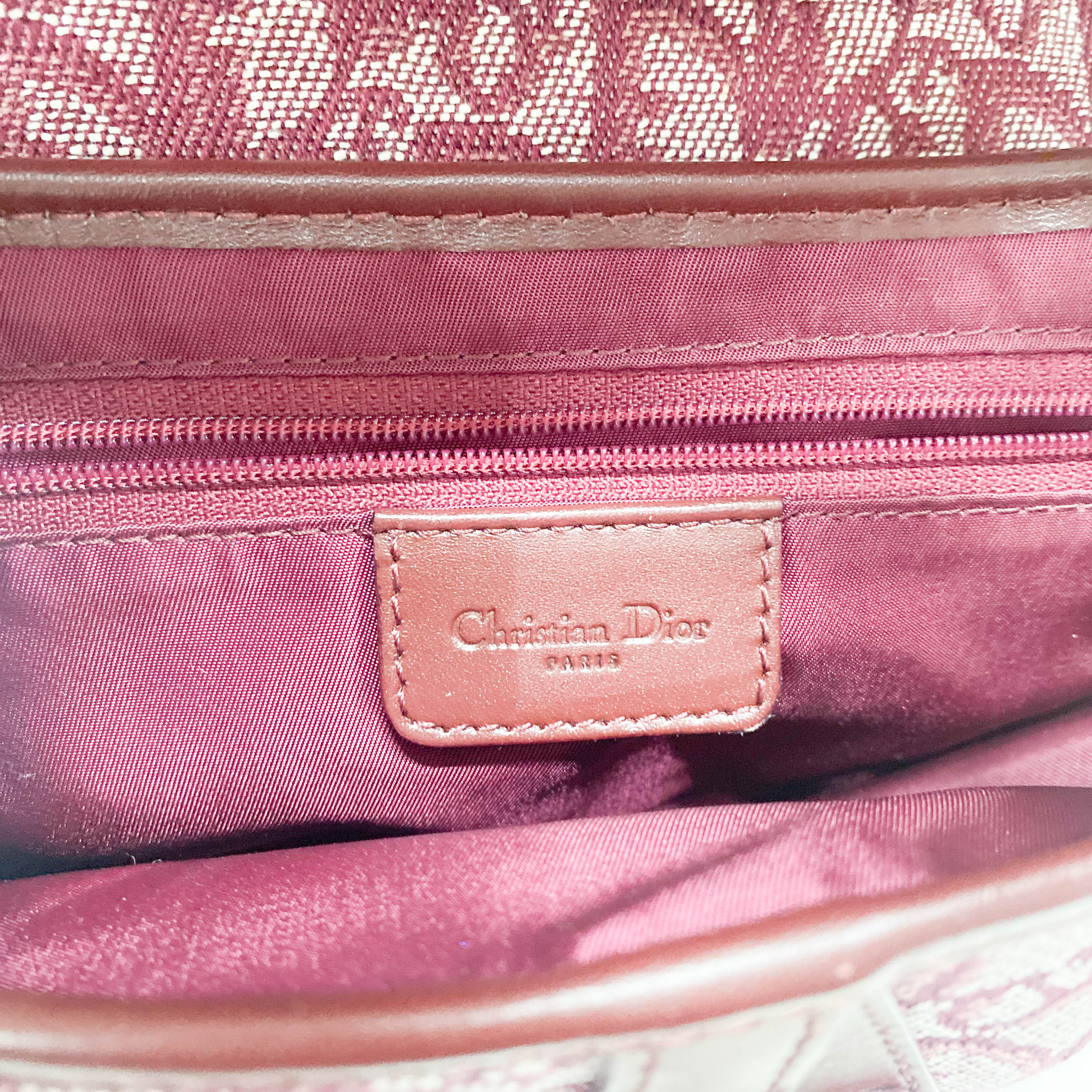 Saddle Red Canvas Shoulder Bag