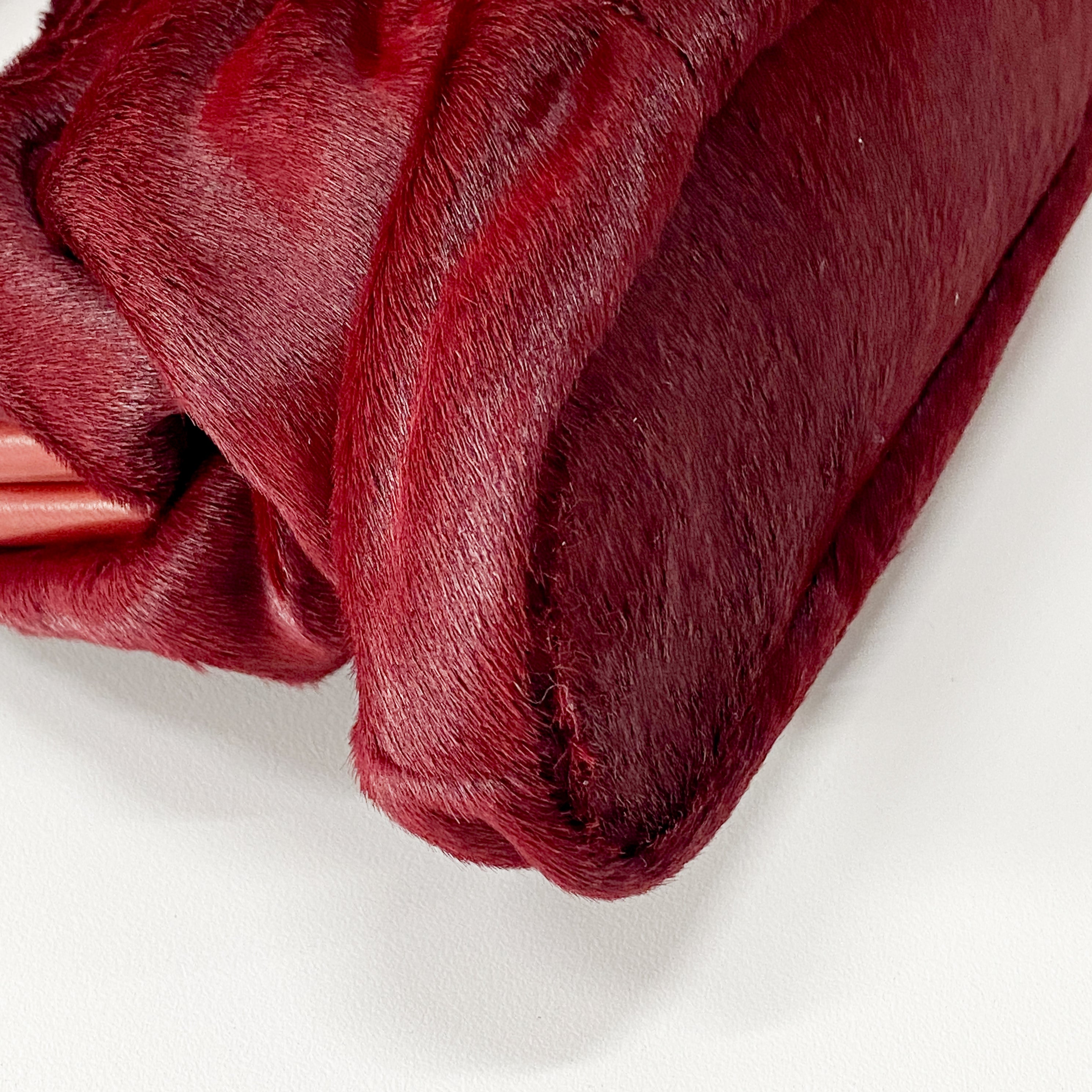 Burgundy Pony Hair Handbag