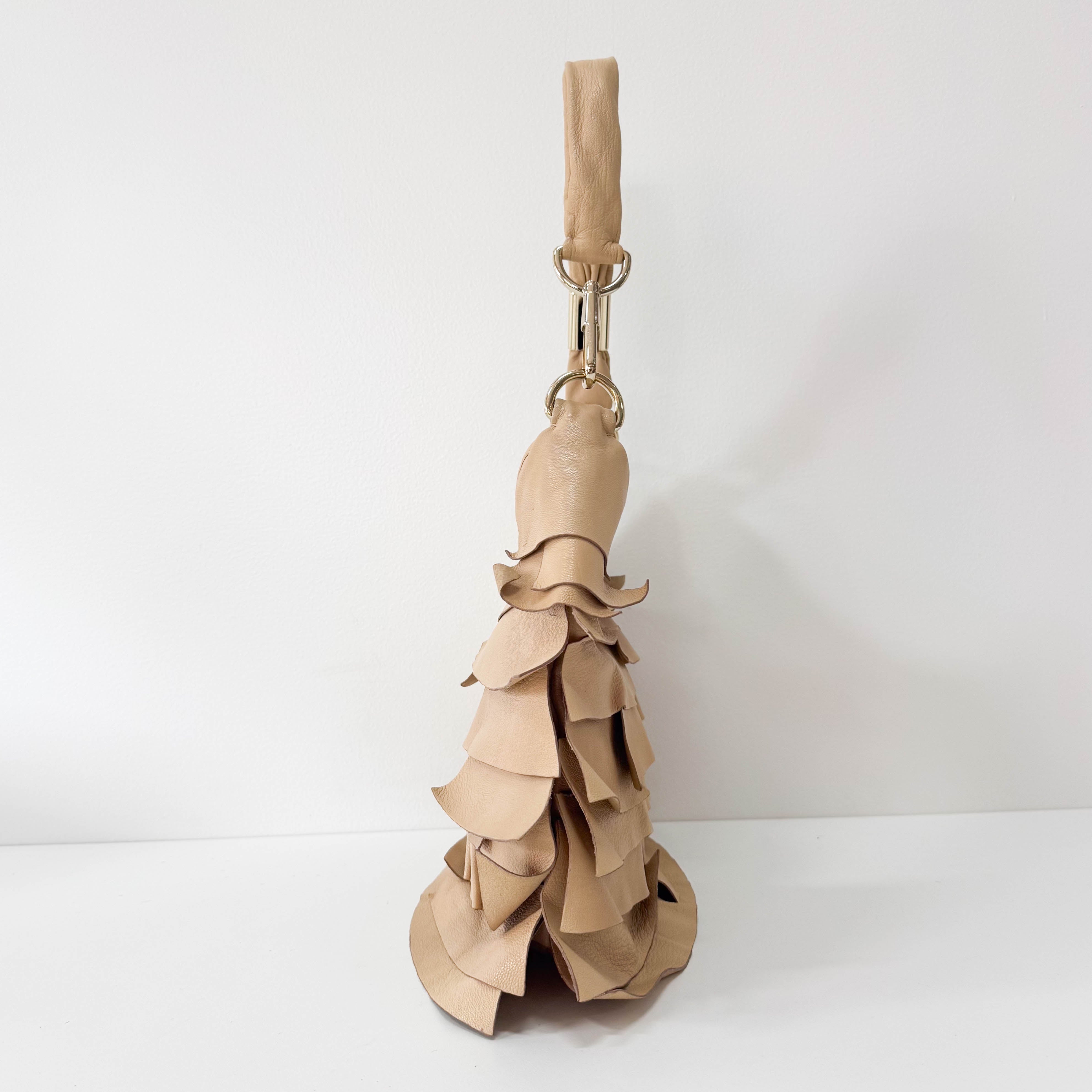 Rive Gauche Beige Leather Shoulder Bag