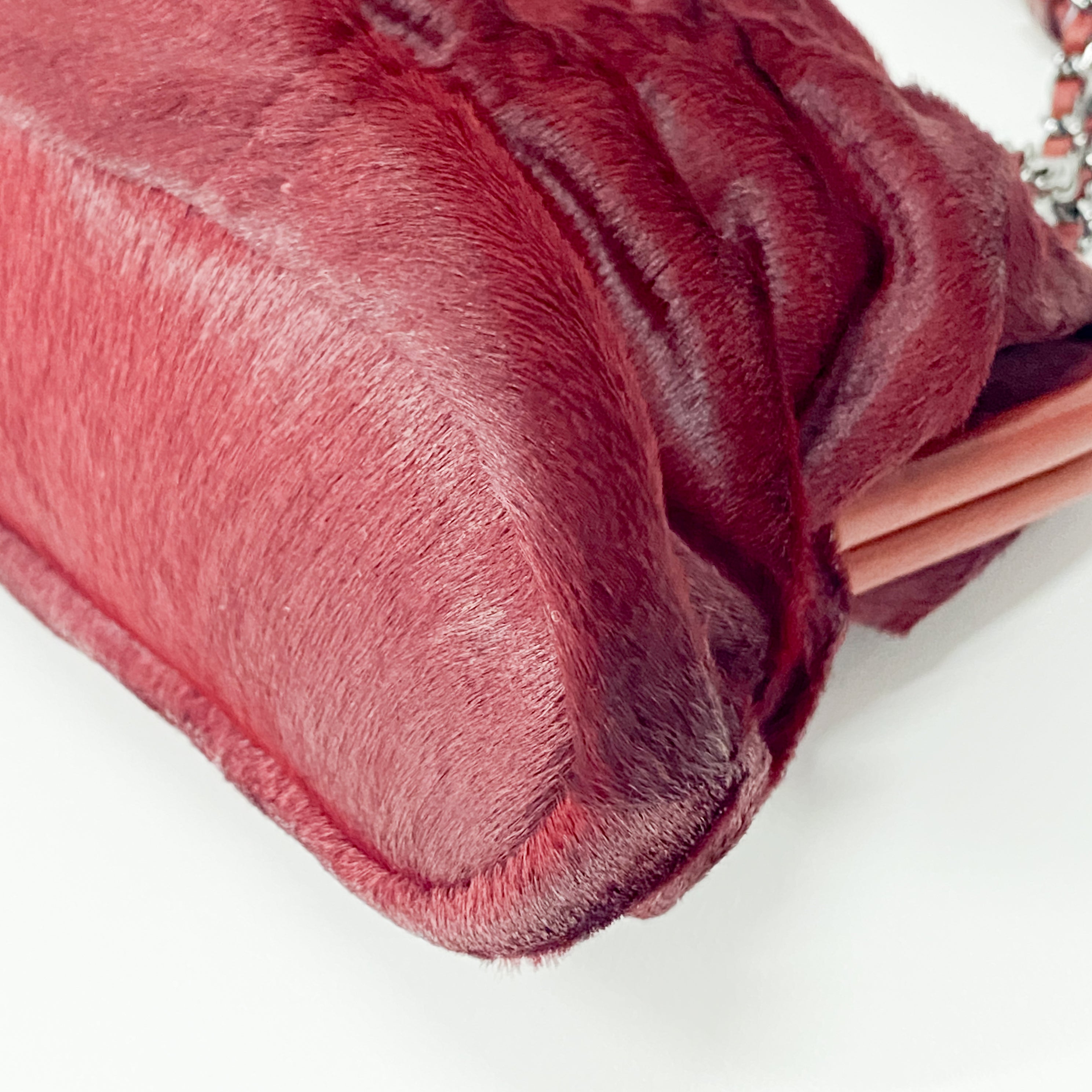 Burgundy Pony Hair Handbag