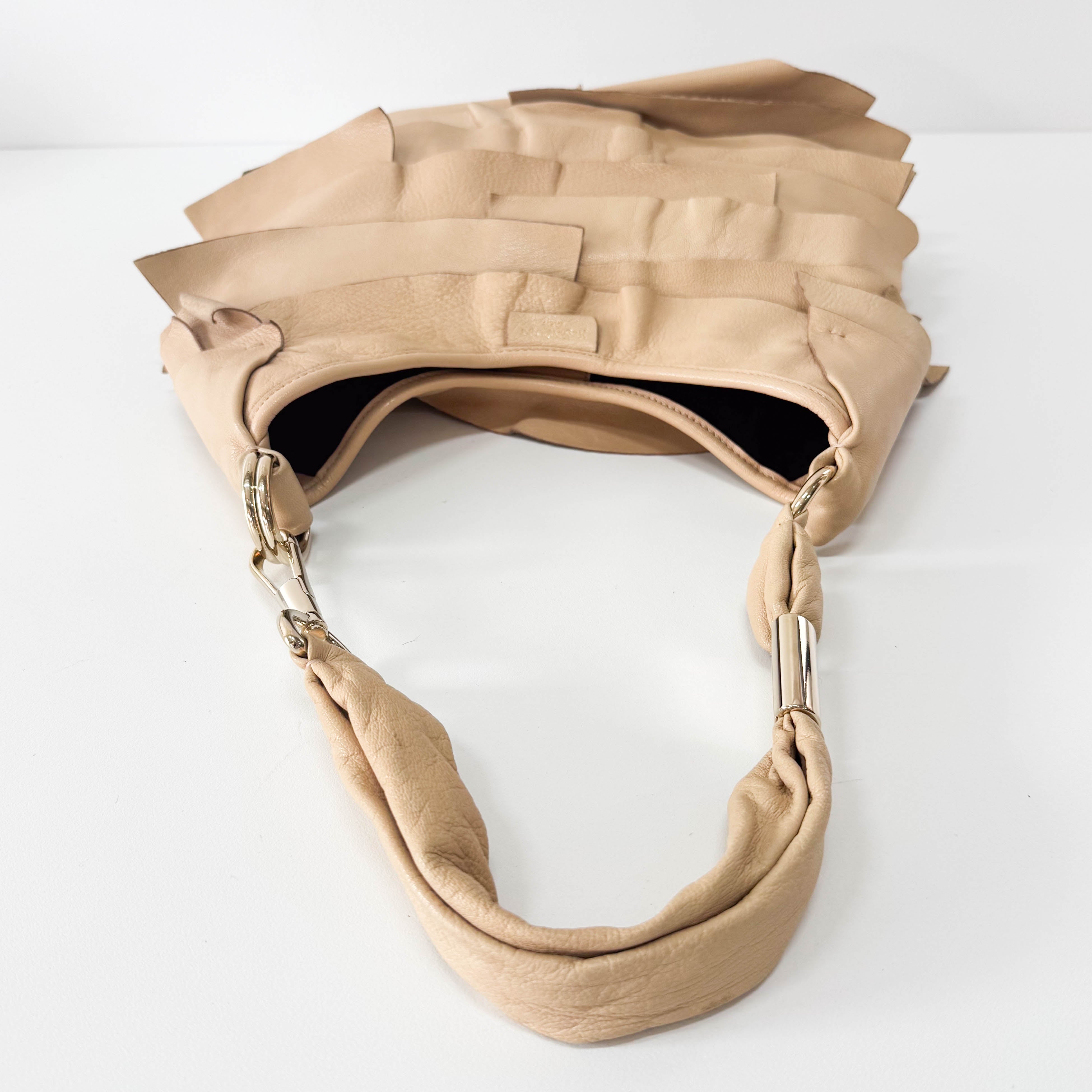 Rive Gauche Beige Leather Shoulder Bag