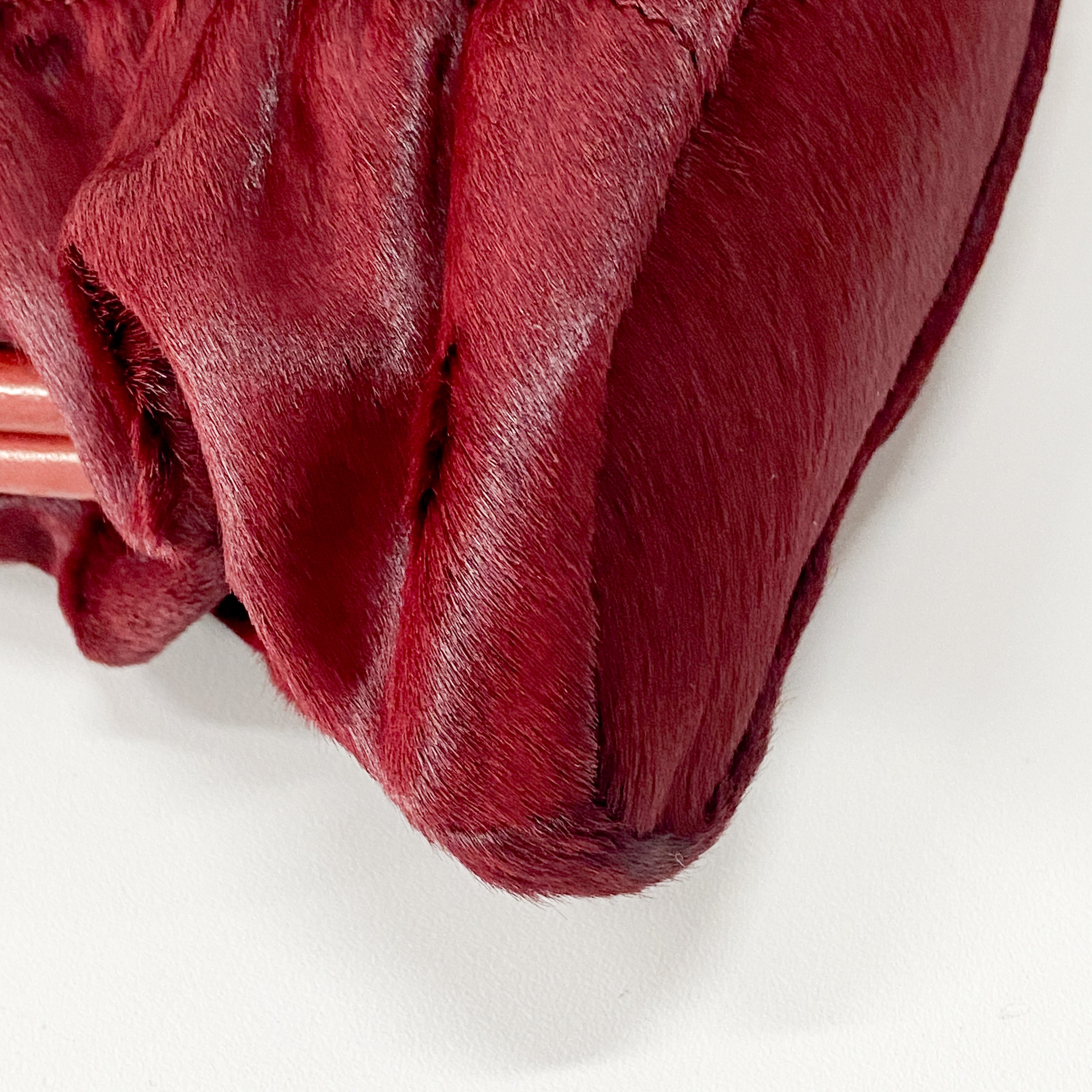 Burgundy Pony Hair Handbag