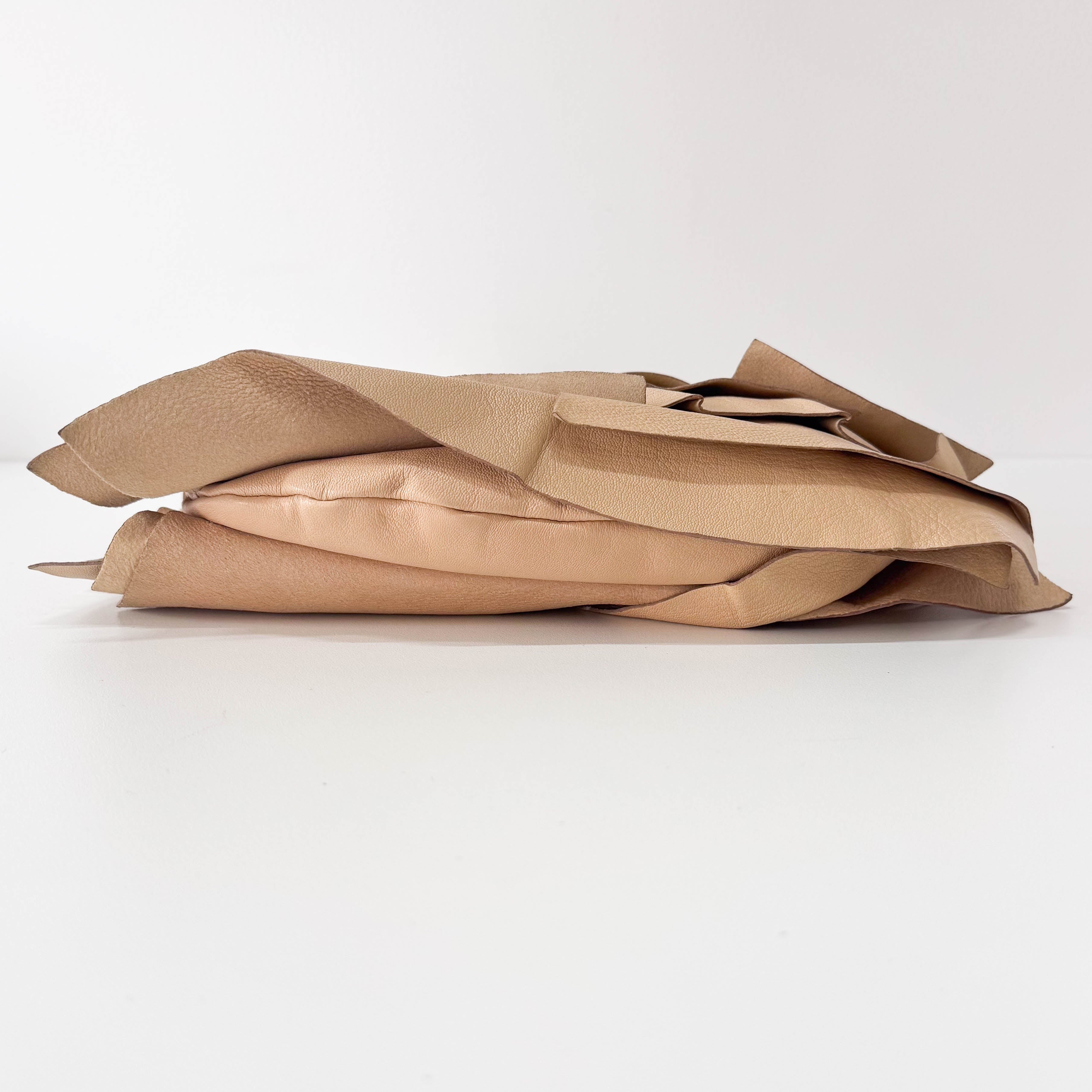 Rive Gauche Beige Leather Shoulder Bag