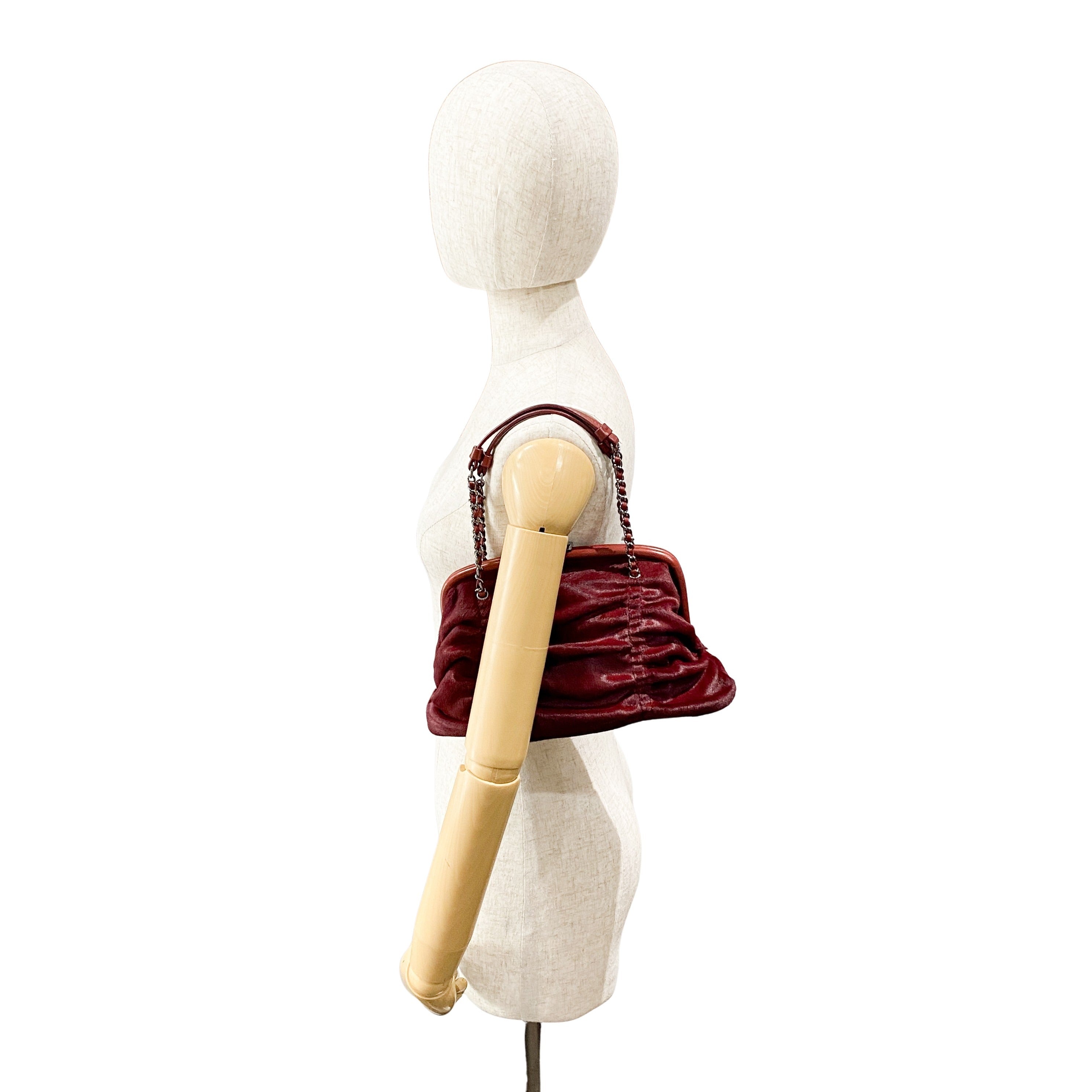 Burgundy Pony Hair Handbag