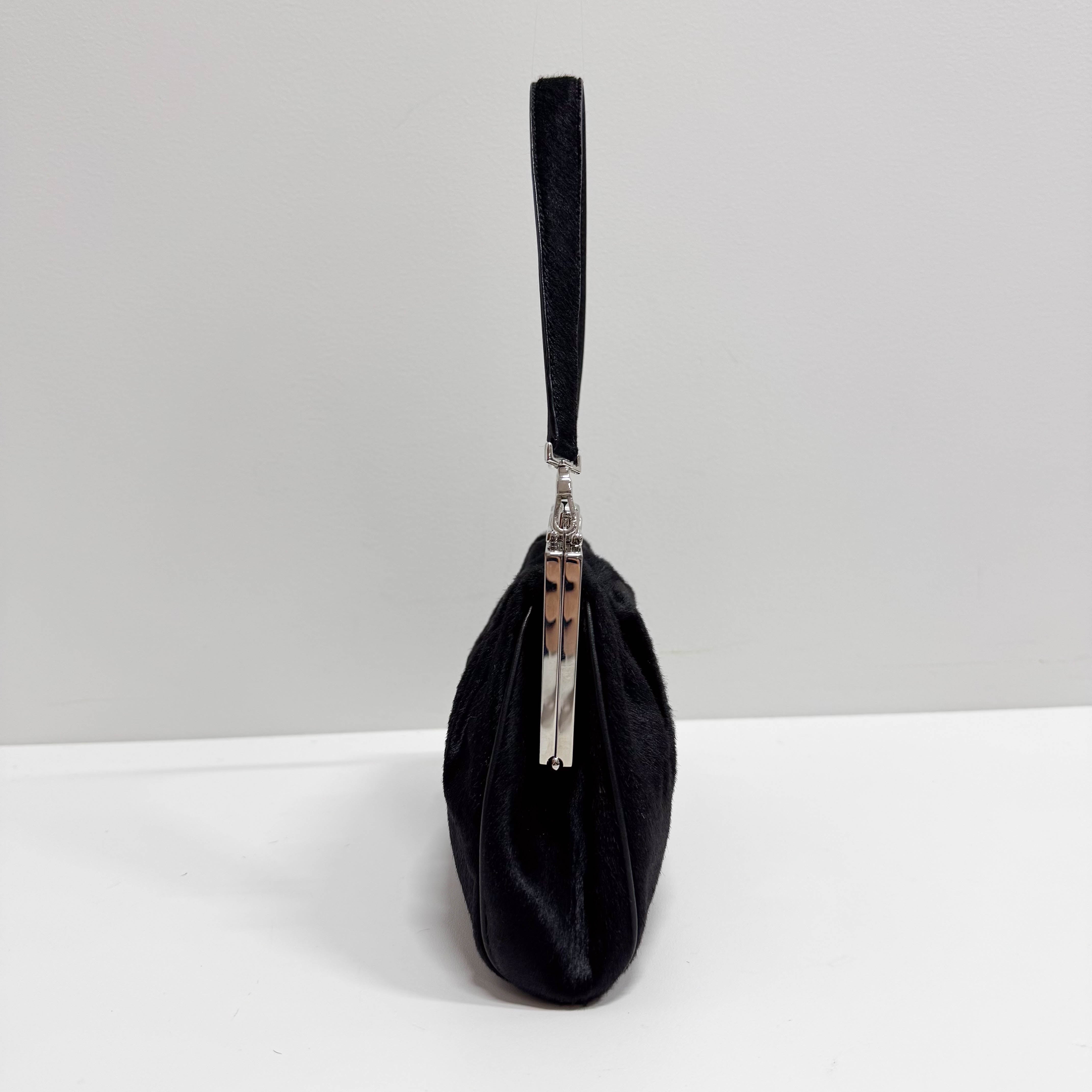 Panthère Black Pony Hair Shoulder Bag