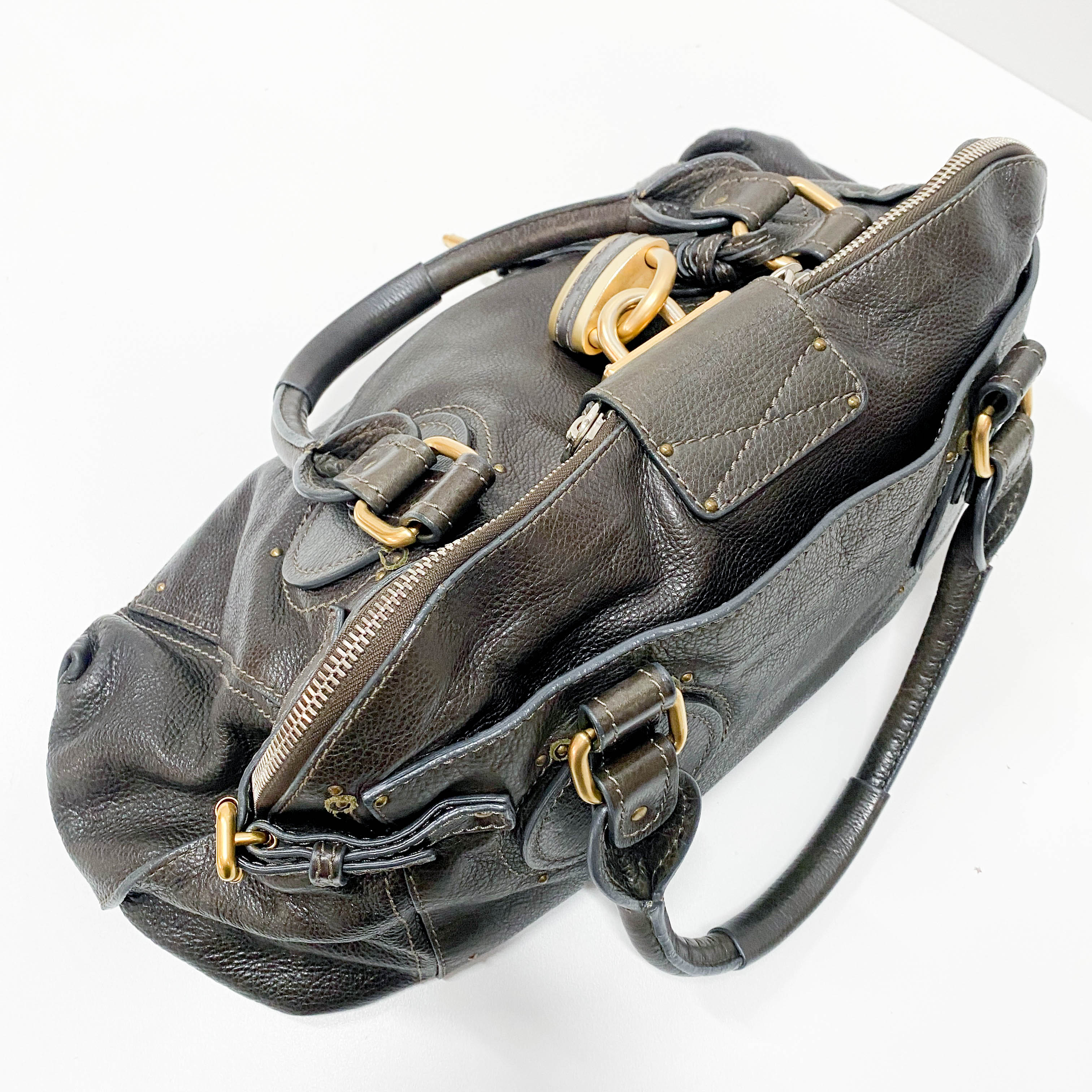 Paddington Brown Calfskin Leather Shoulder Bag