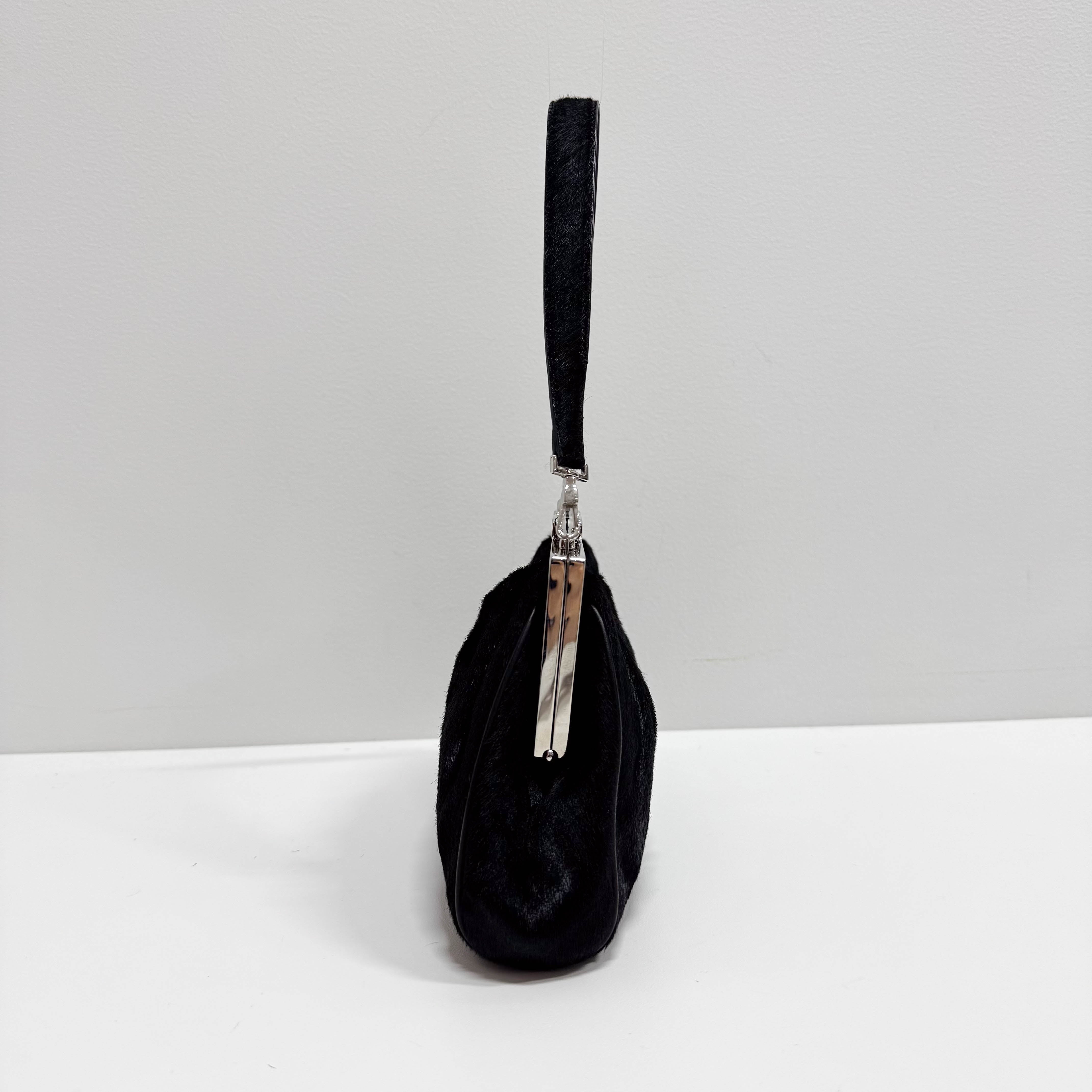 Panthère Black Pony Hair Shoulder Bag