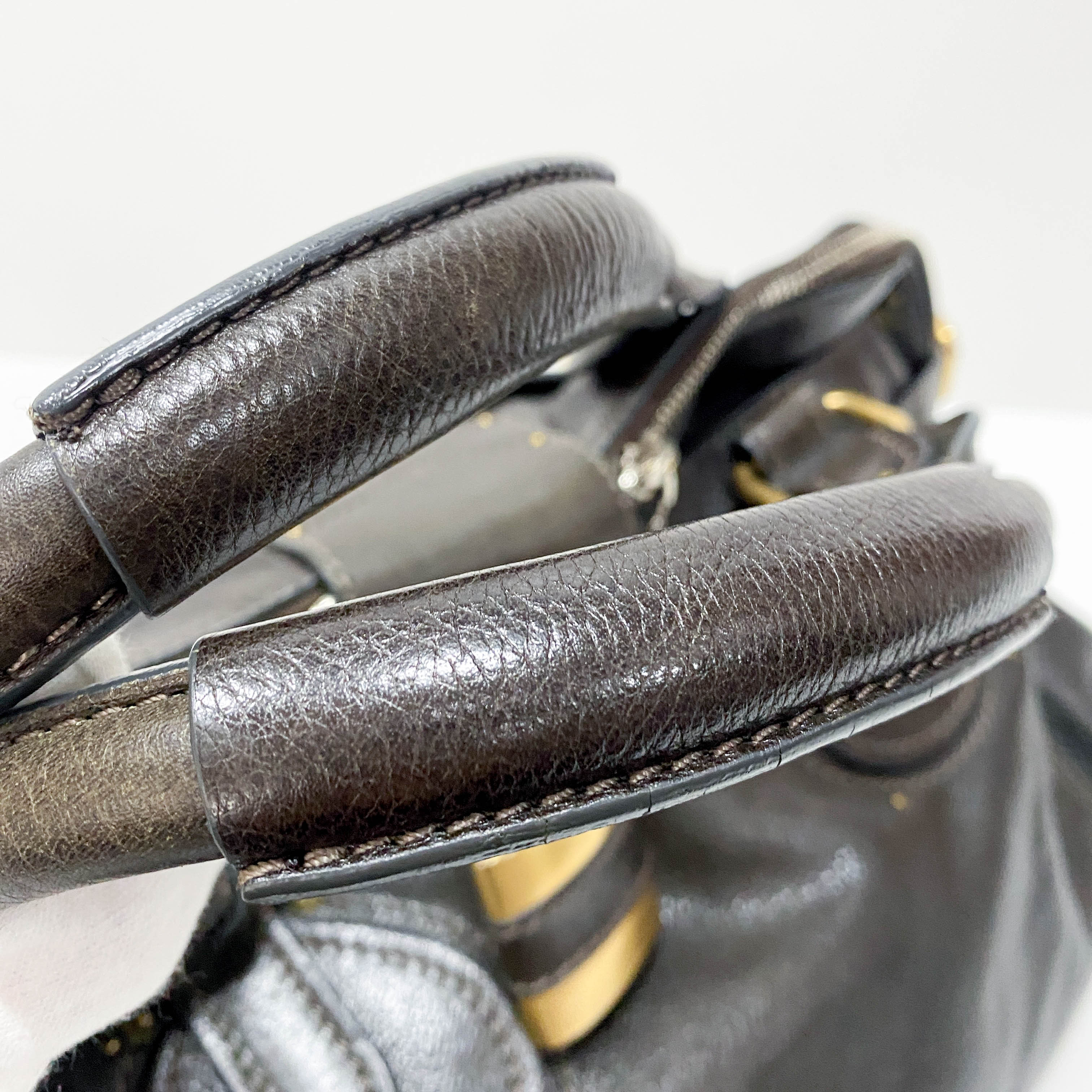 Paddington Brown Calfskin Leather Shoulder Bag