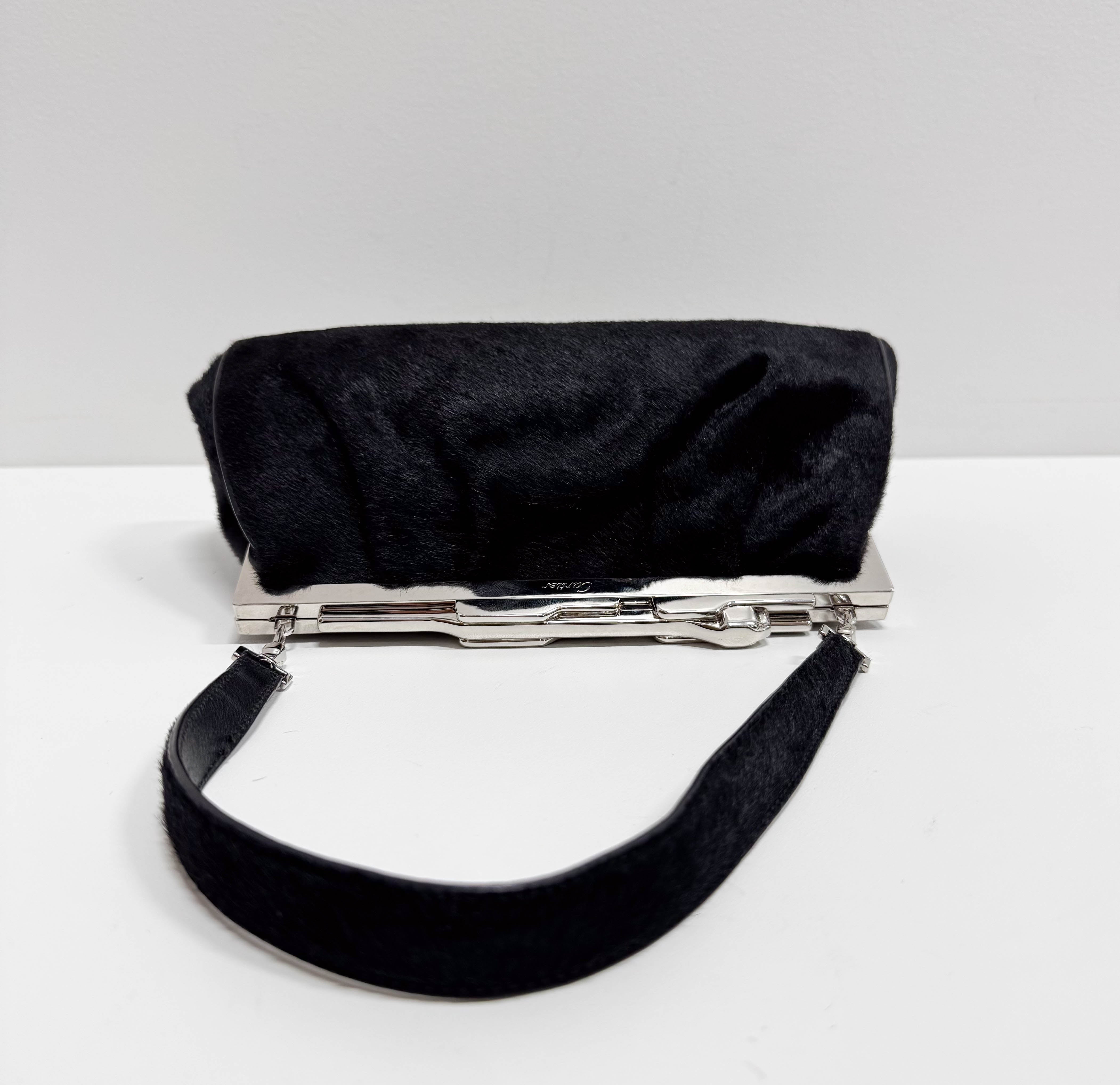Panthère Black Pony Hair Shoulder Bag