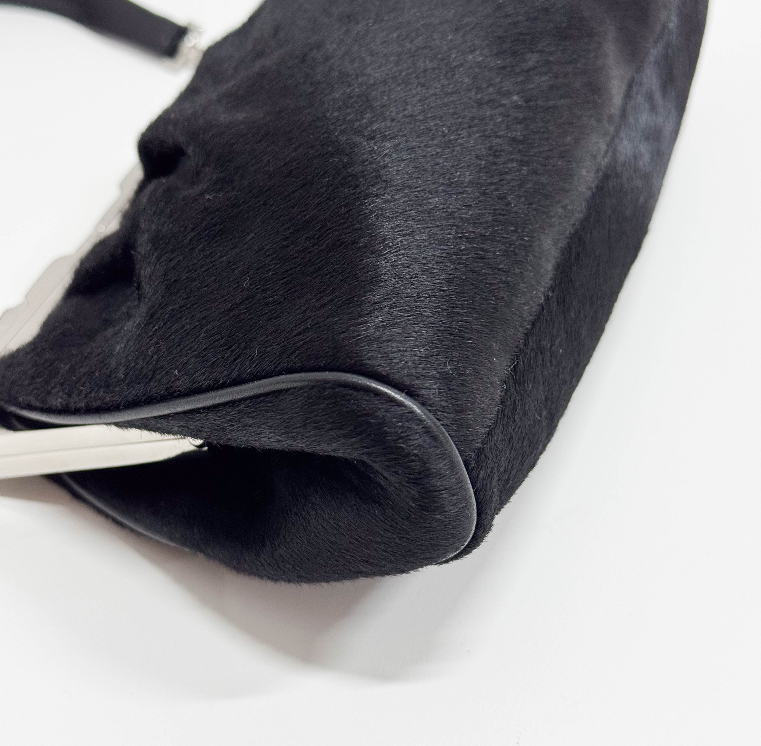 Panthère Black Pony Hair Shoulder Bag