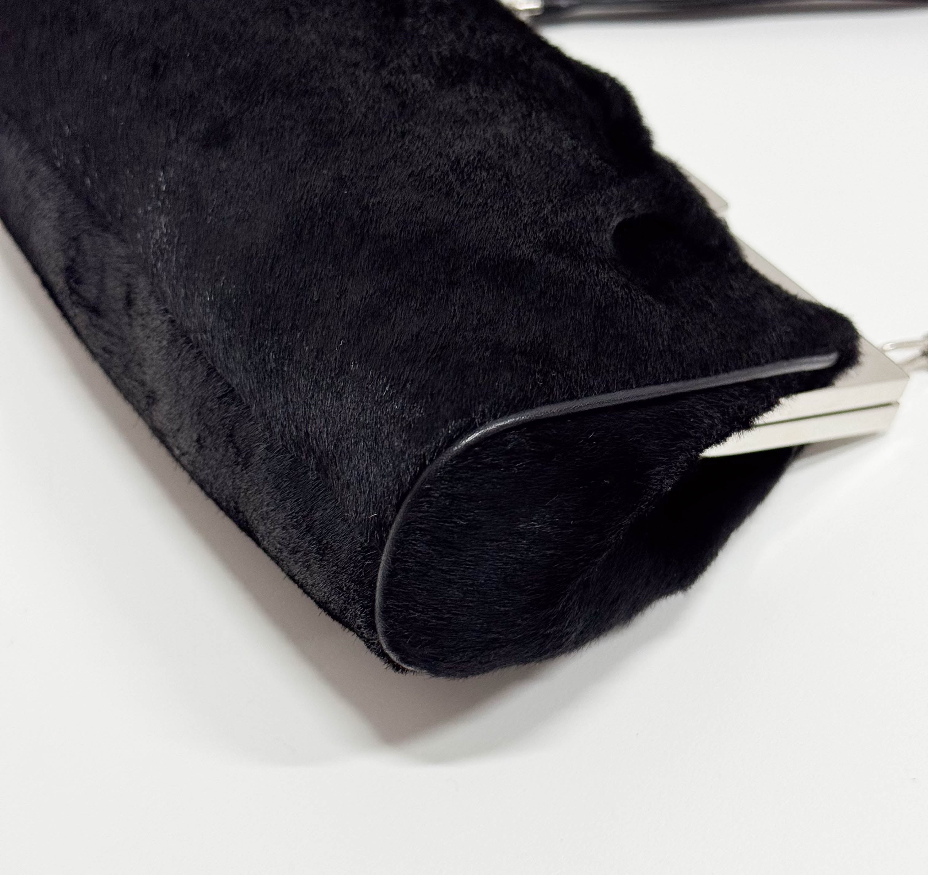 Panthère Black Pony Hair Shoulder Bag