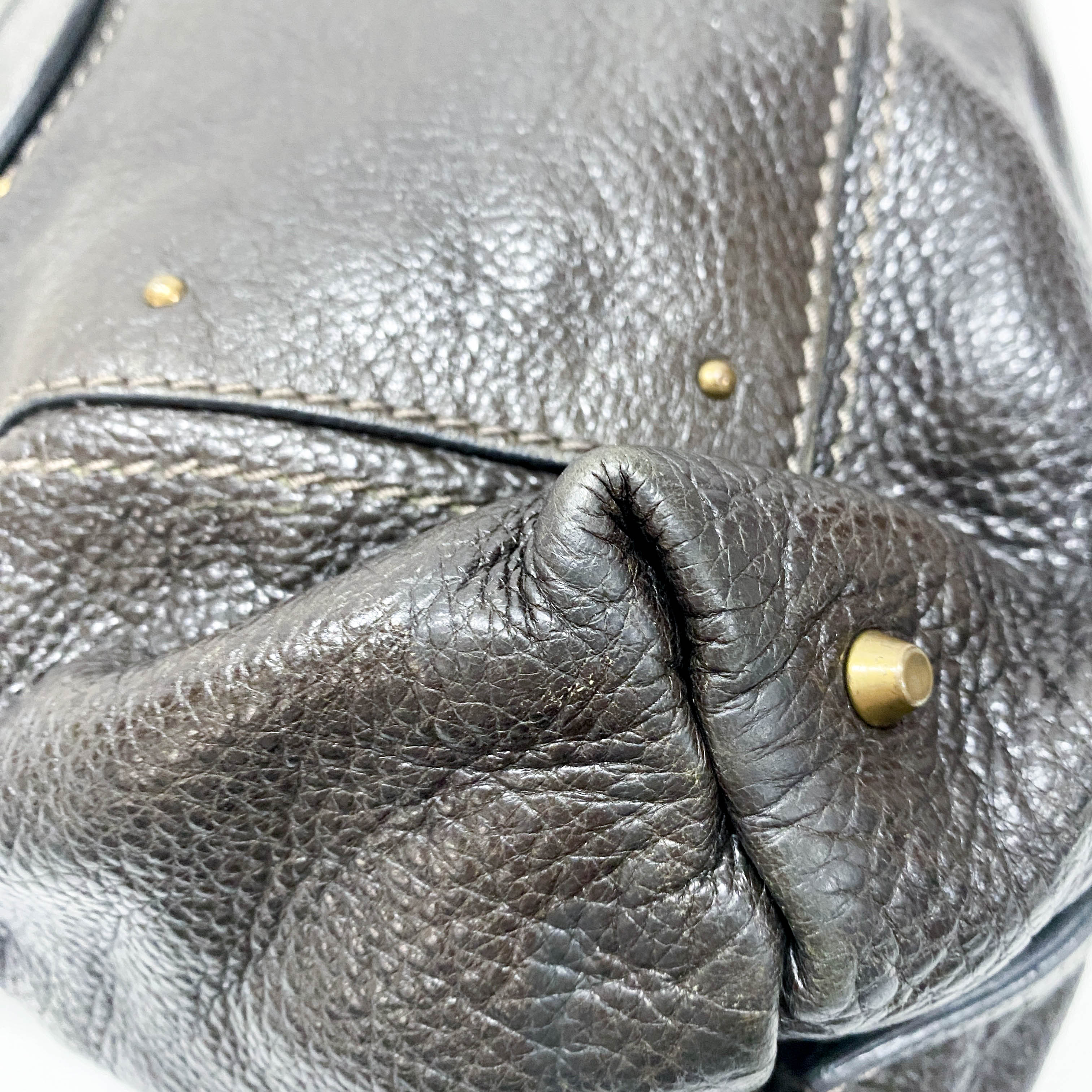 Paddington Brown Calfskin Leather Shoulder Bag