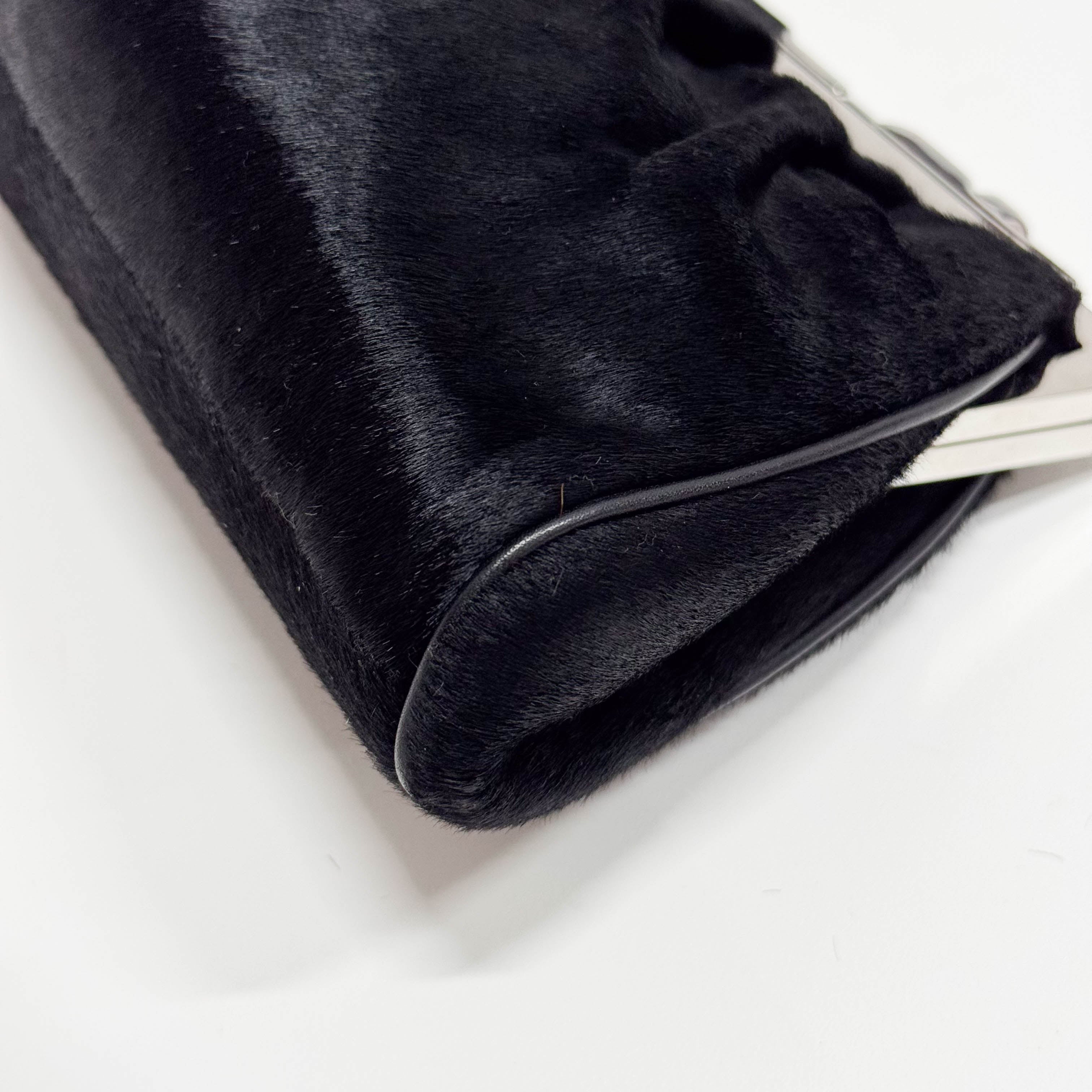 Panthère Black Pony Hair Shoulder Bag