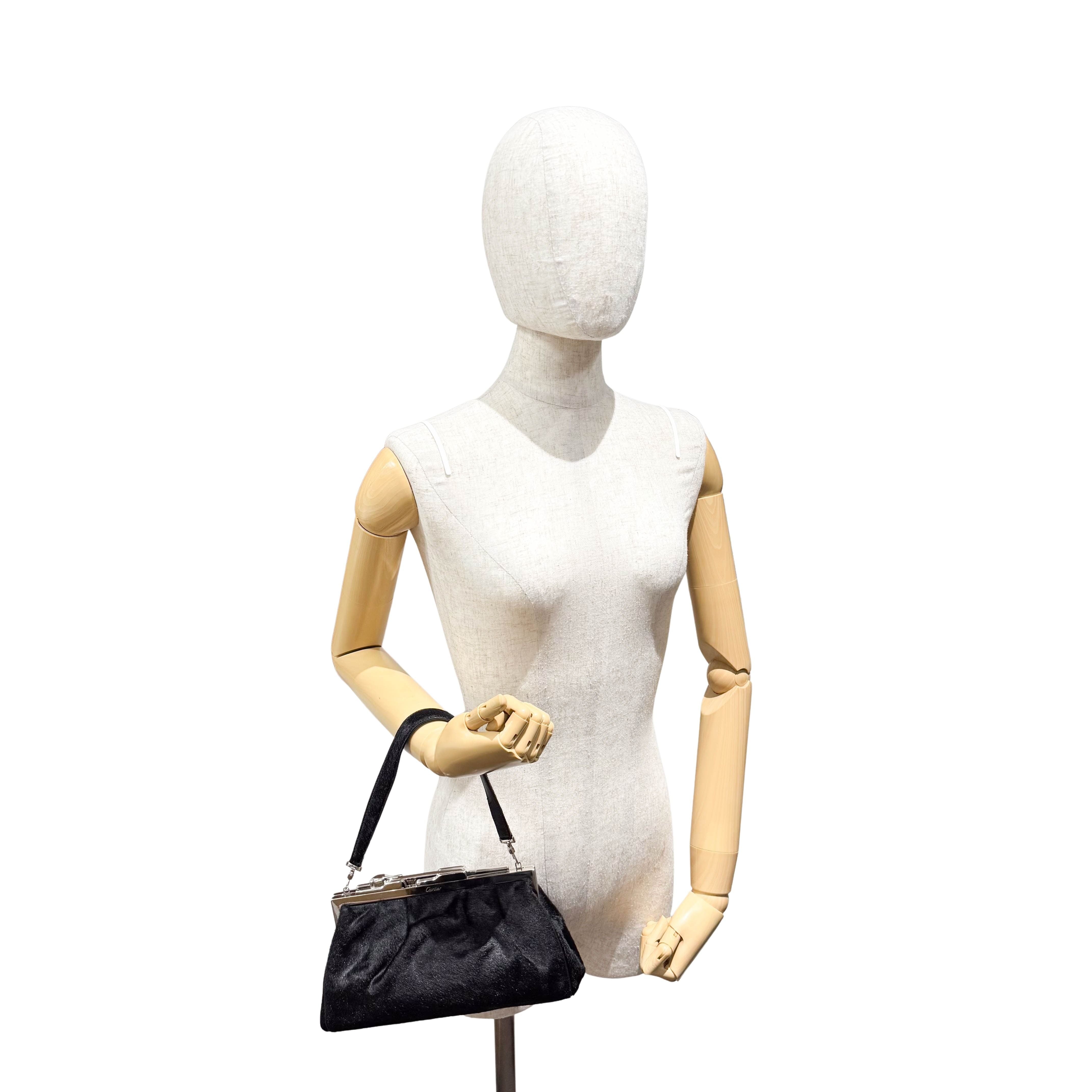 Panthère Black Pony Hair Shoulder Bag