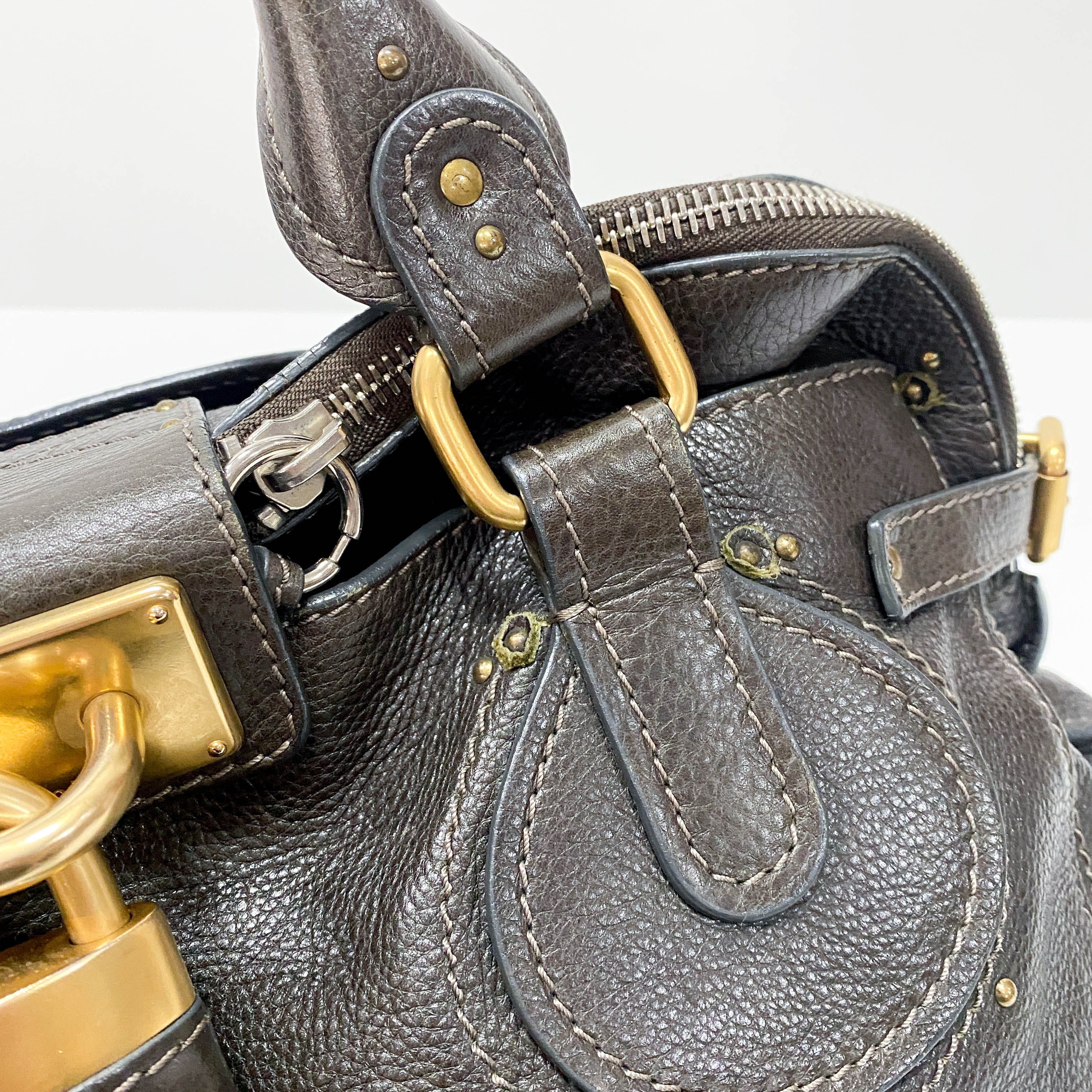 Paddington Brown Calfskin Leather Shoulder Bag