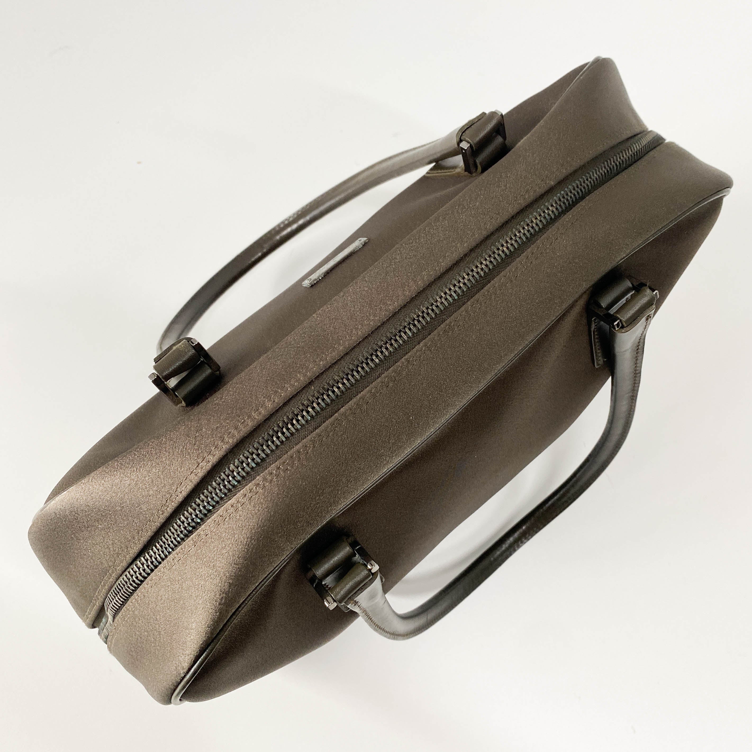 Olive Green Nylon Leather Shoulder Bag