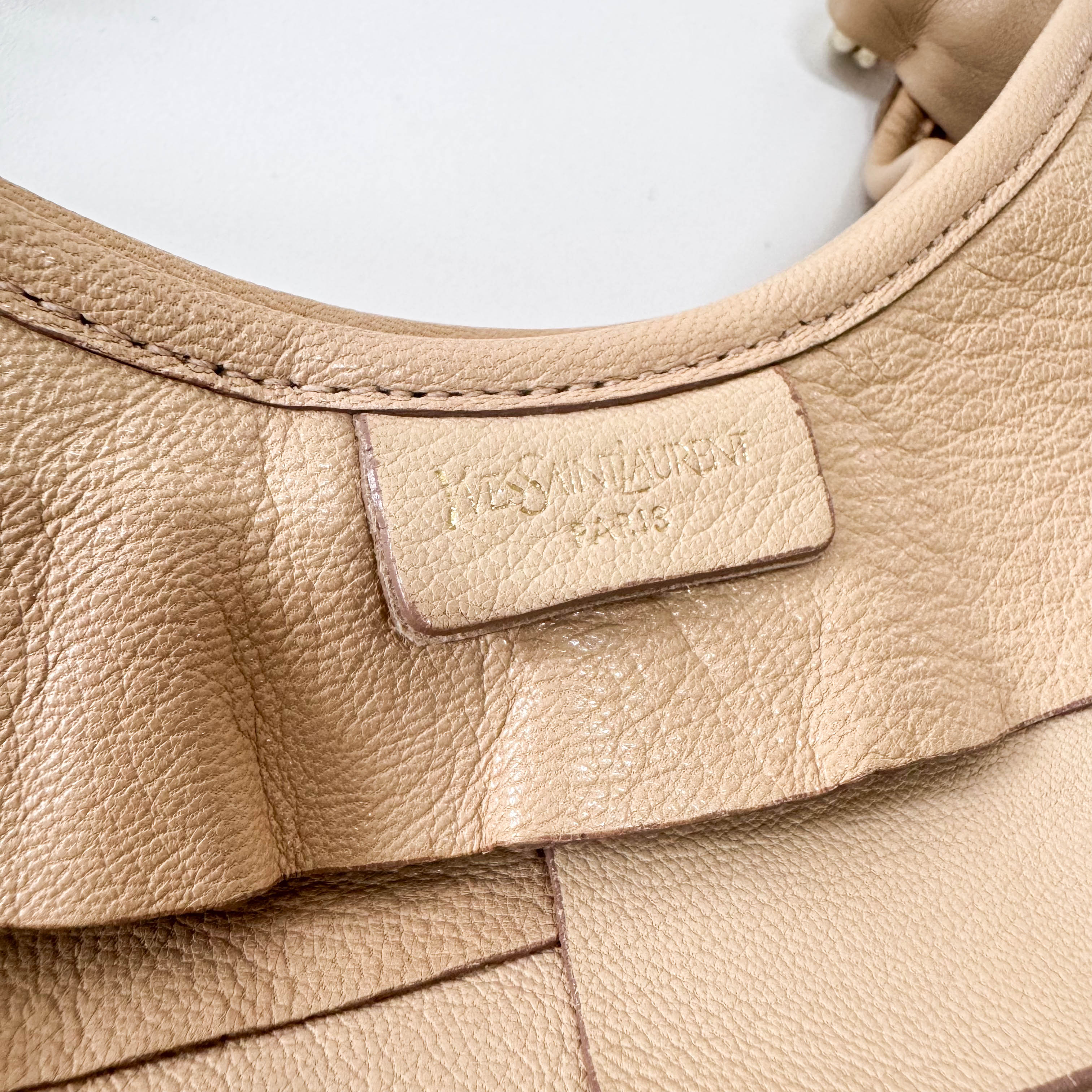Rive Gauche Beige Leather Shoulder Bag