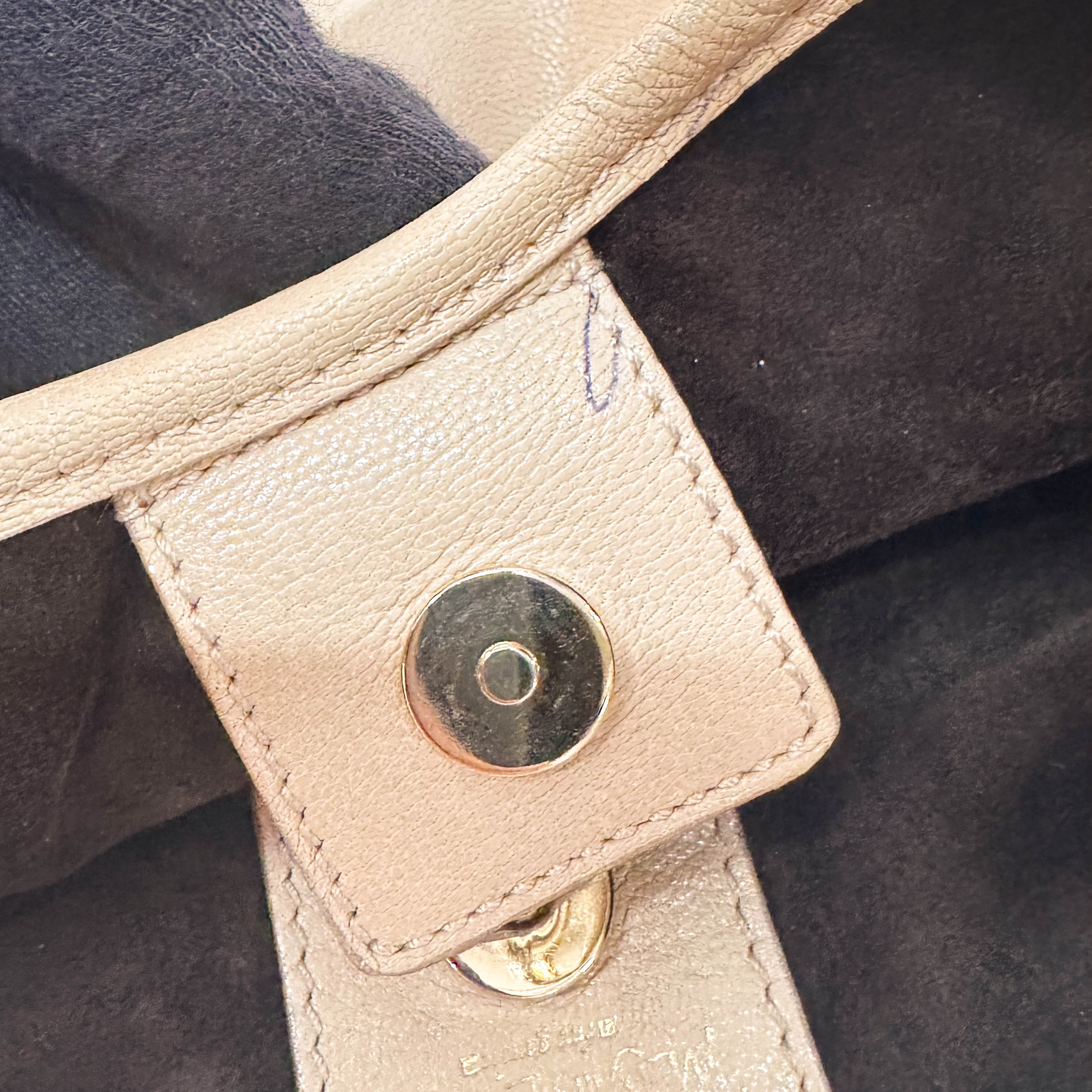 Rive Gauche Beige Leather Shoulder Bag