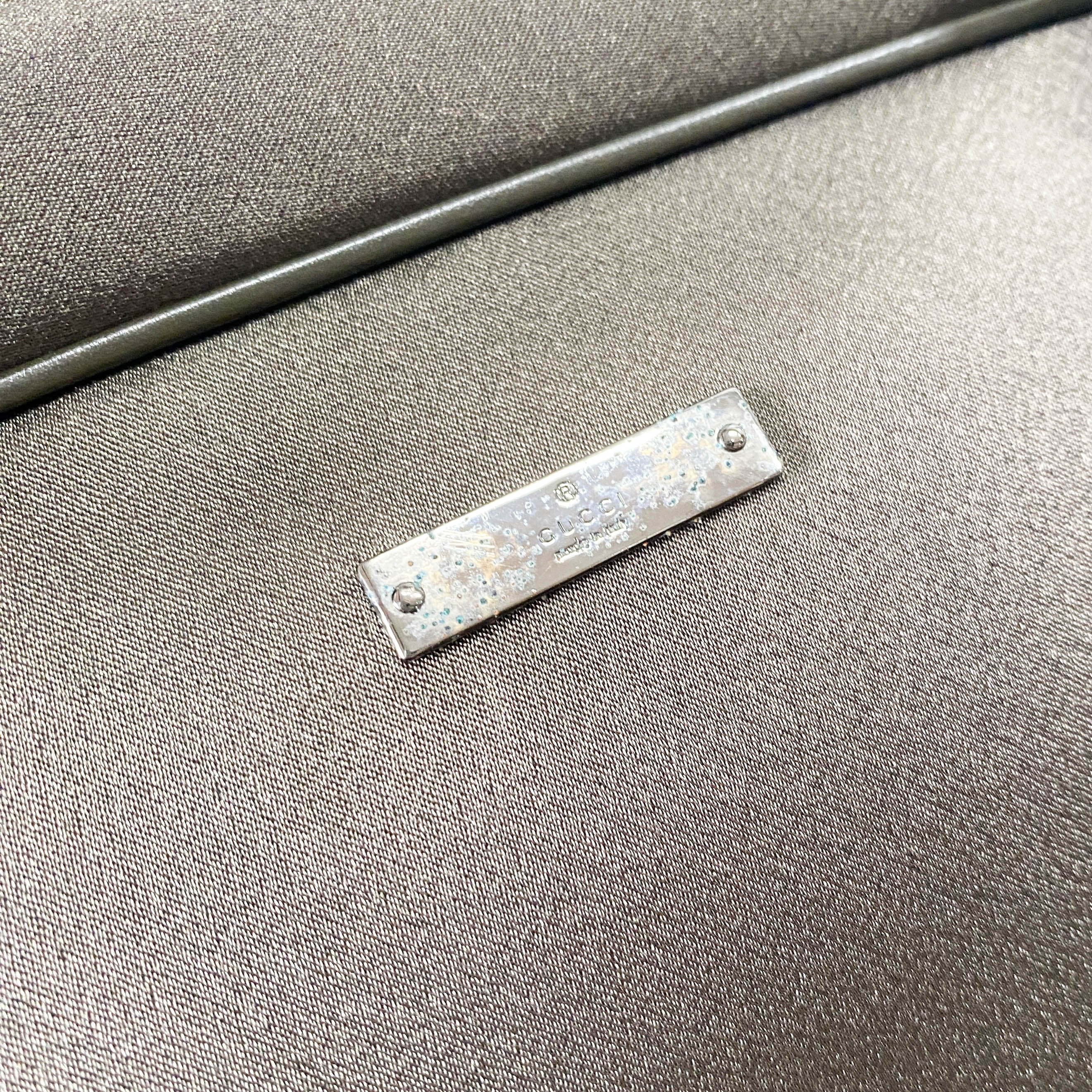 Olive Green Nylon Leather Shoulder Bag