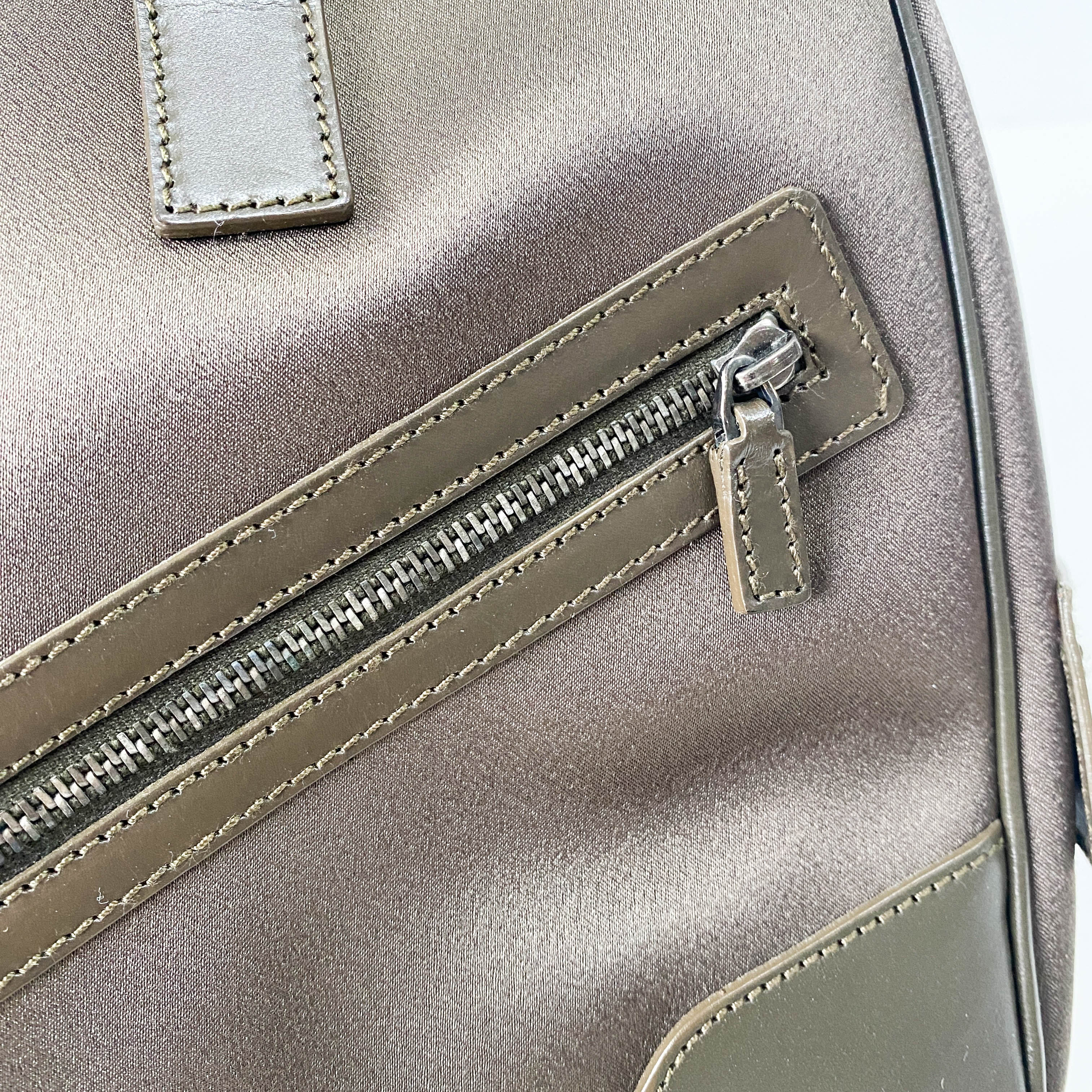 Olive Green Nylon Leather Shoulder Bag