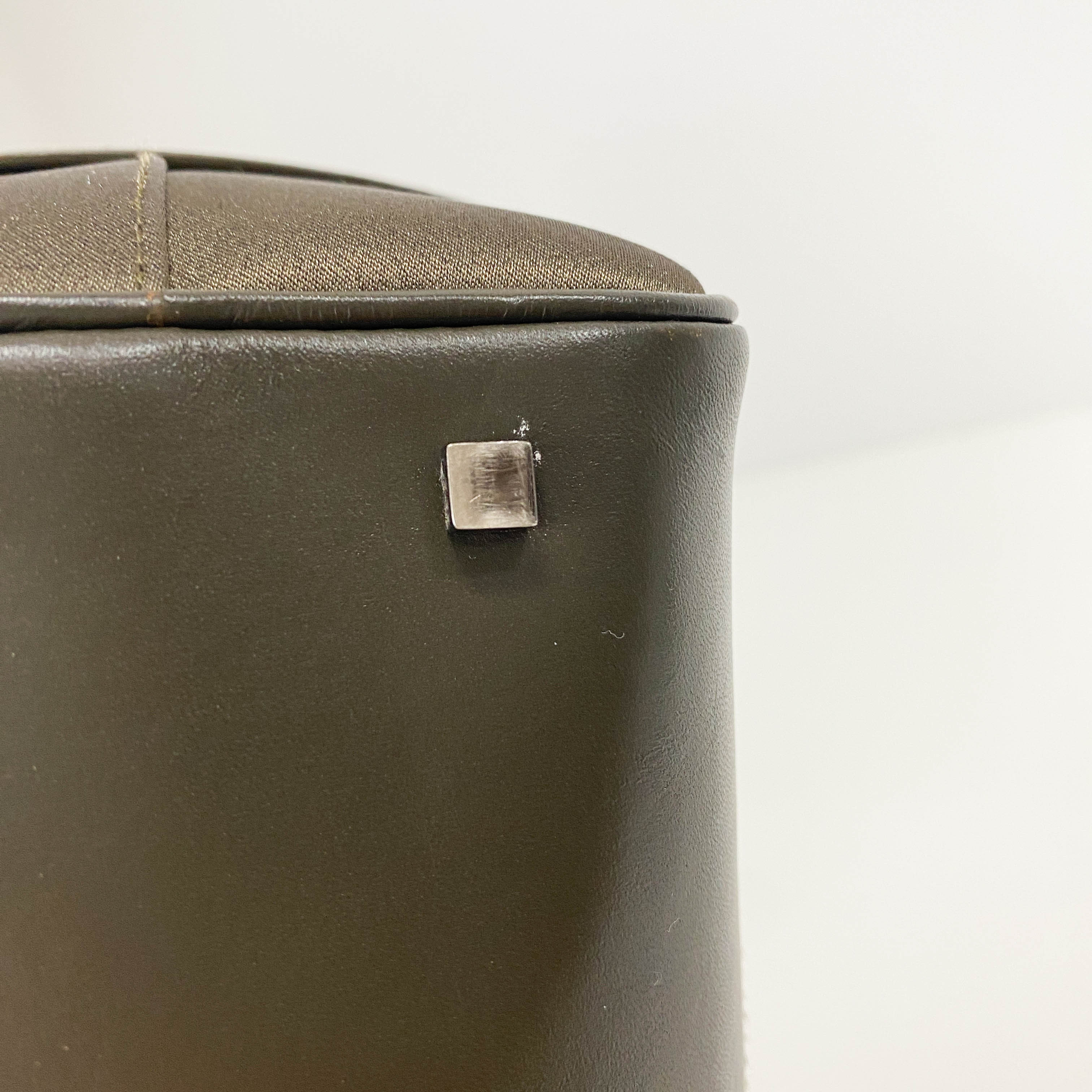 Olive Green Nylon Leather Shoulder Bag