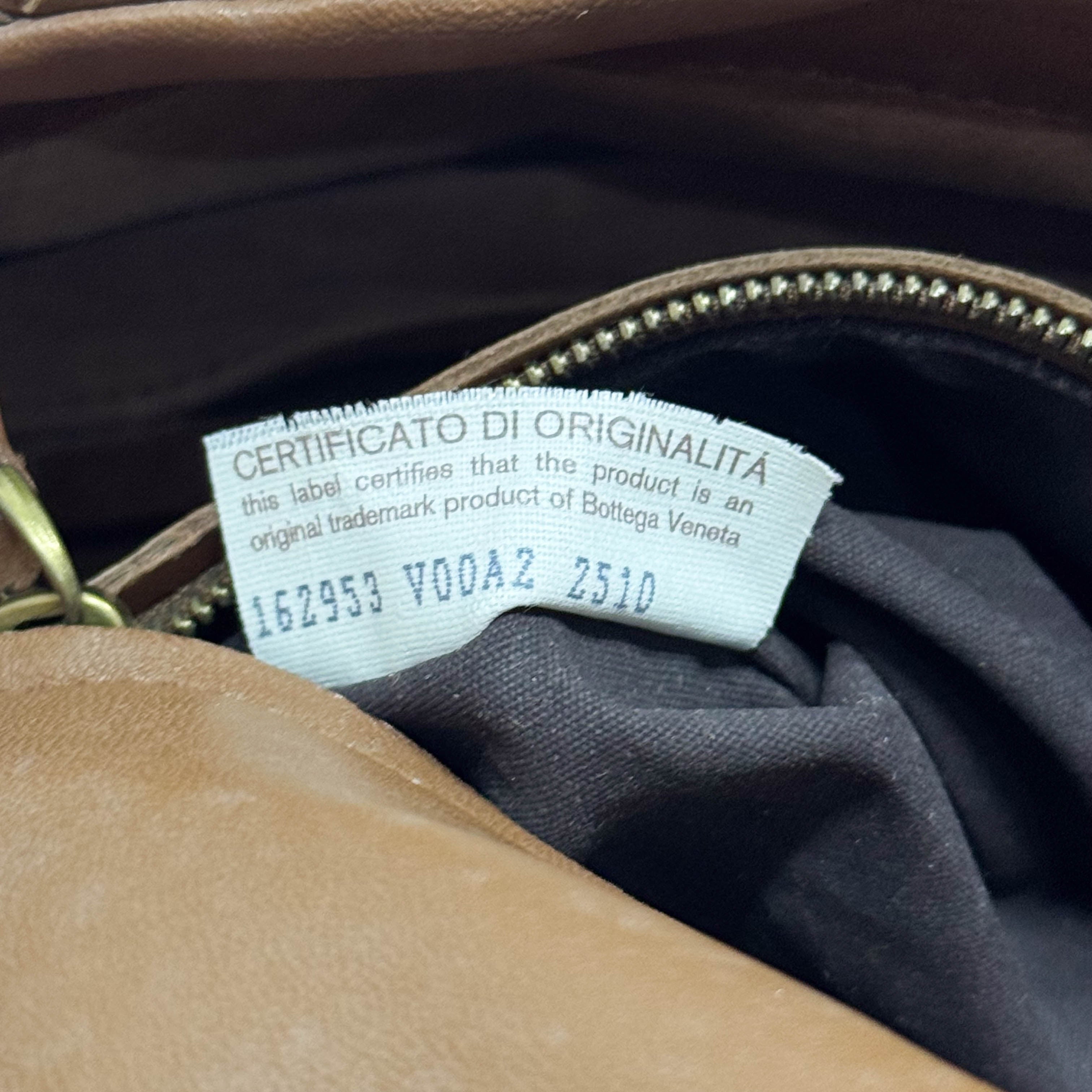 Intrecciato Brown Leather Shoulder Bag