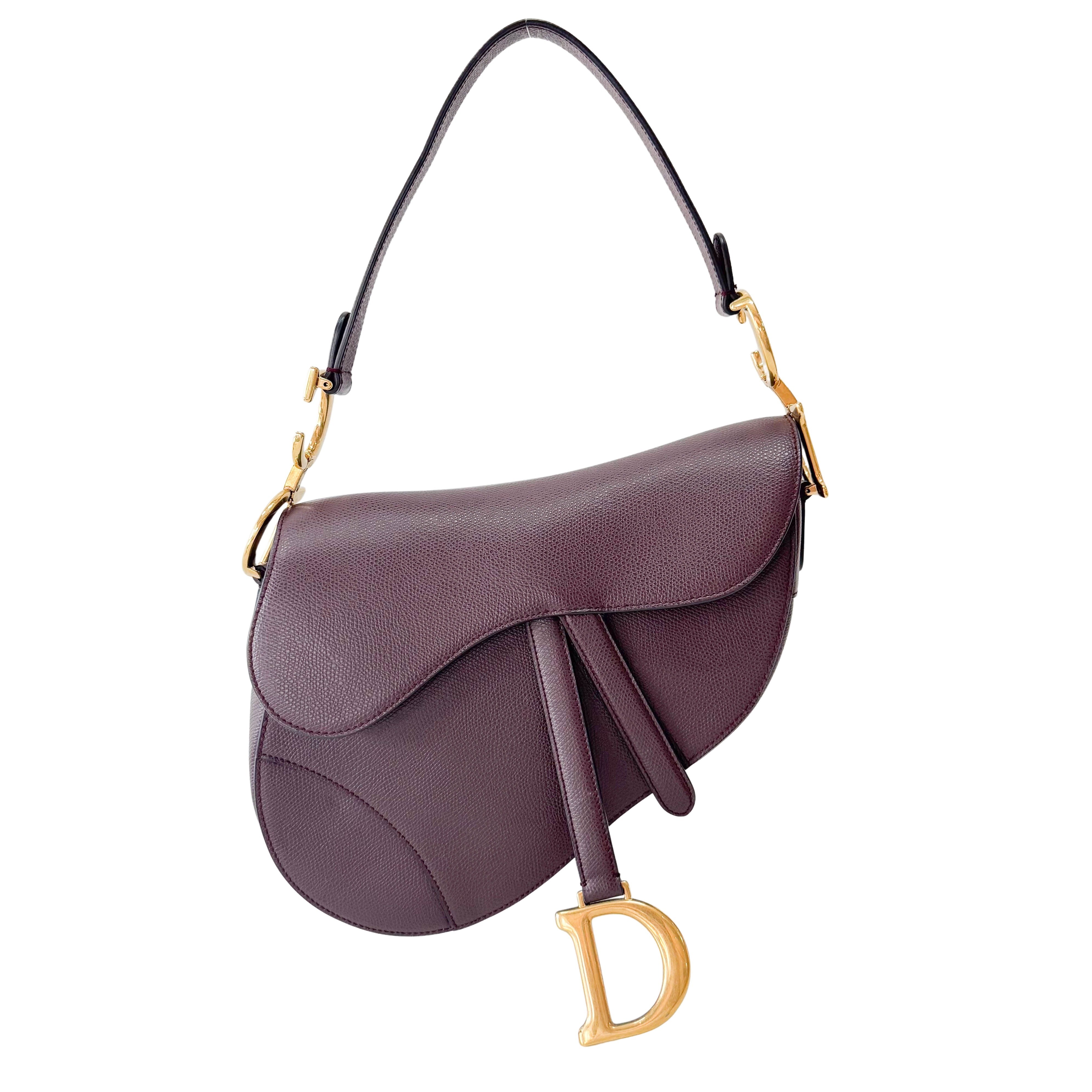 Saddle Bordeaux Leather Shoulder Bag