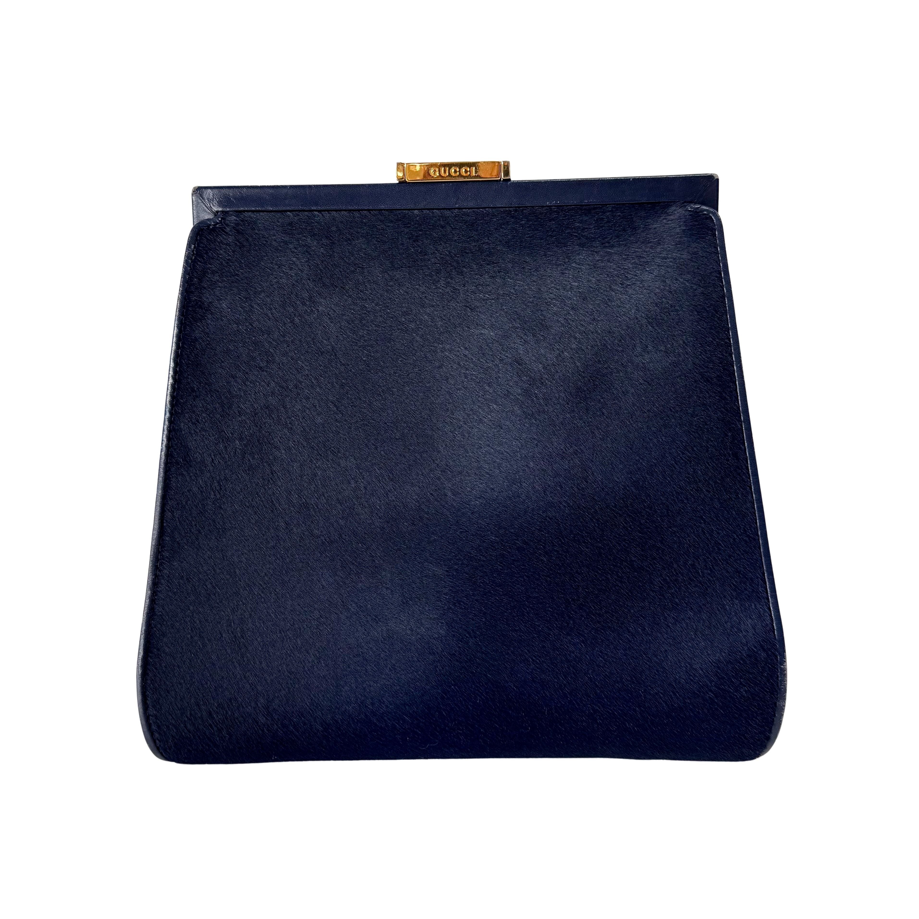 Vintage Navy Pony Hair Backback