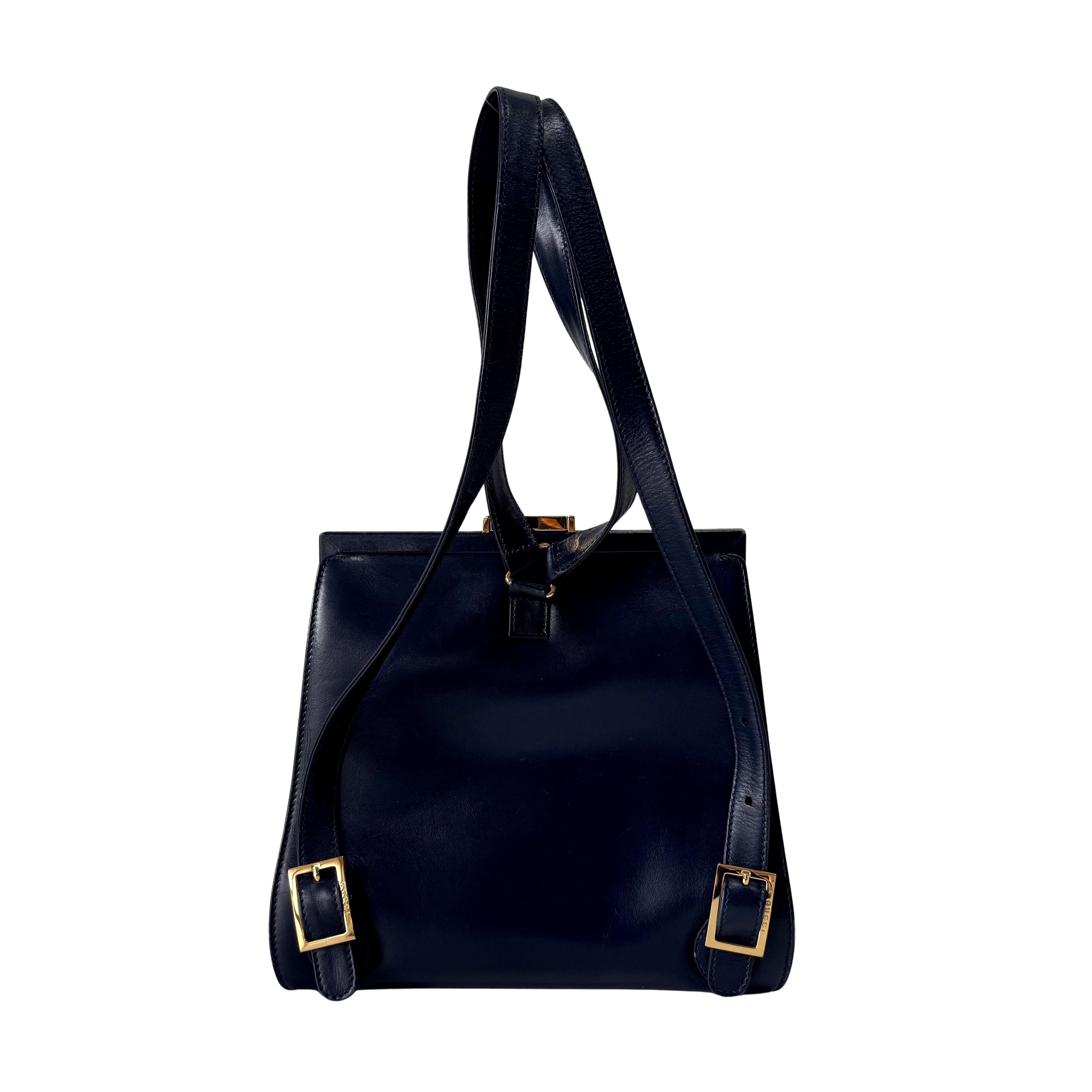 Vintage Navy Pony Hair Backback