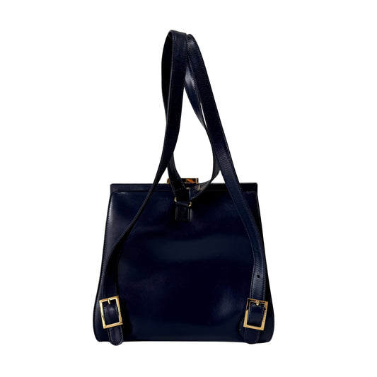 Vintage Navy Pony Hair Backback