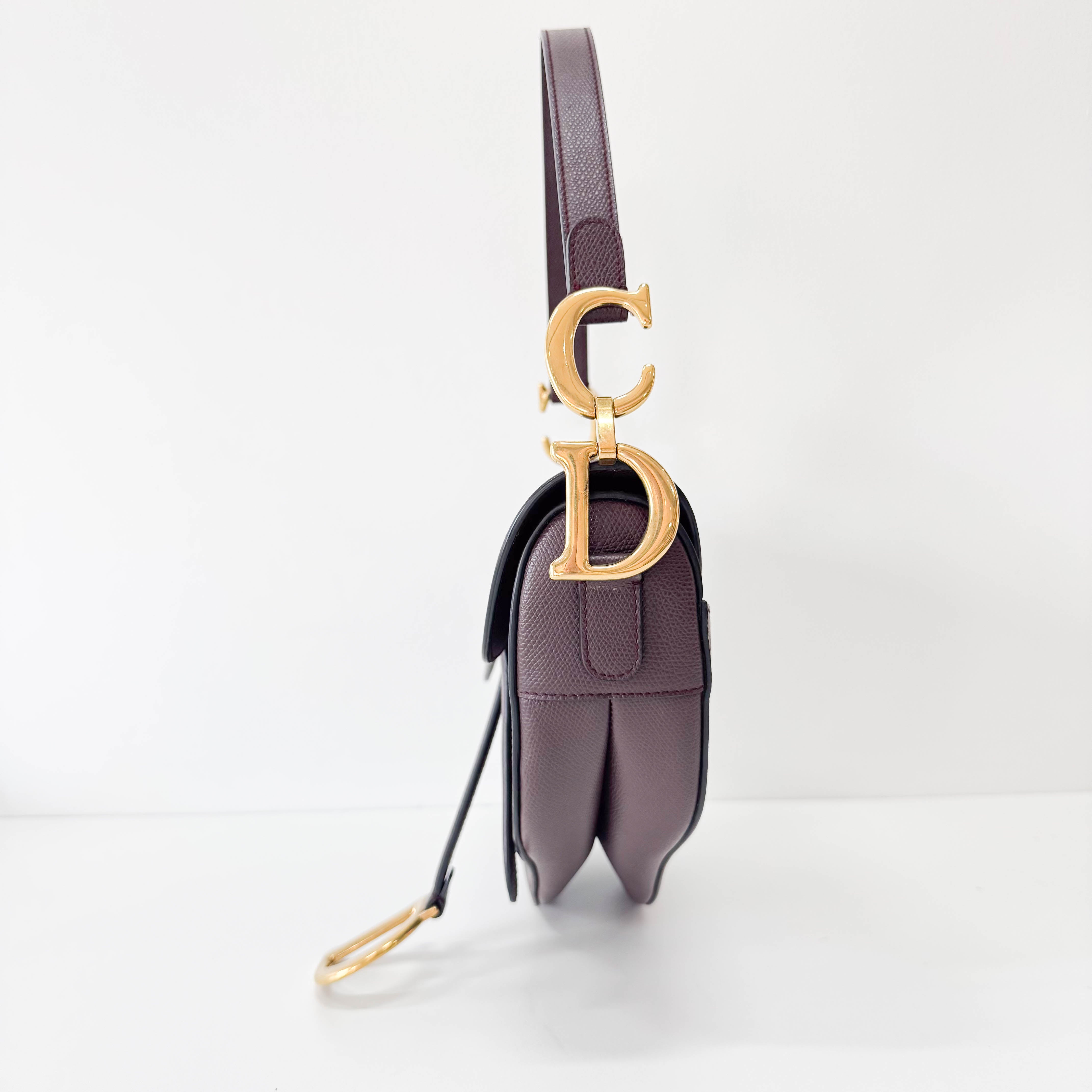 Saddle Bordeaux Leather Shoulder Bag