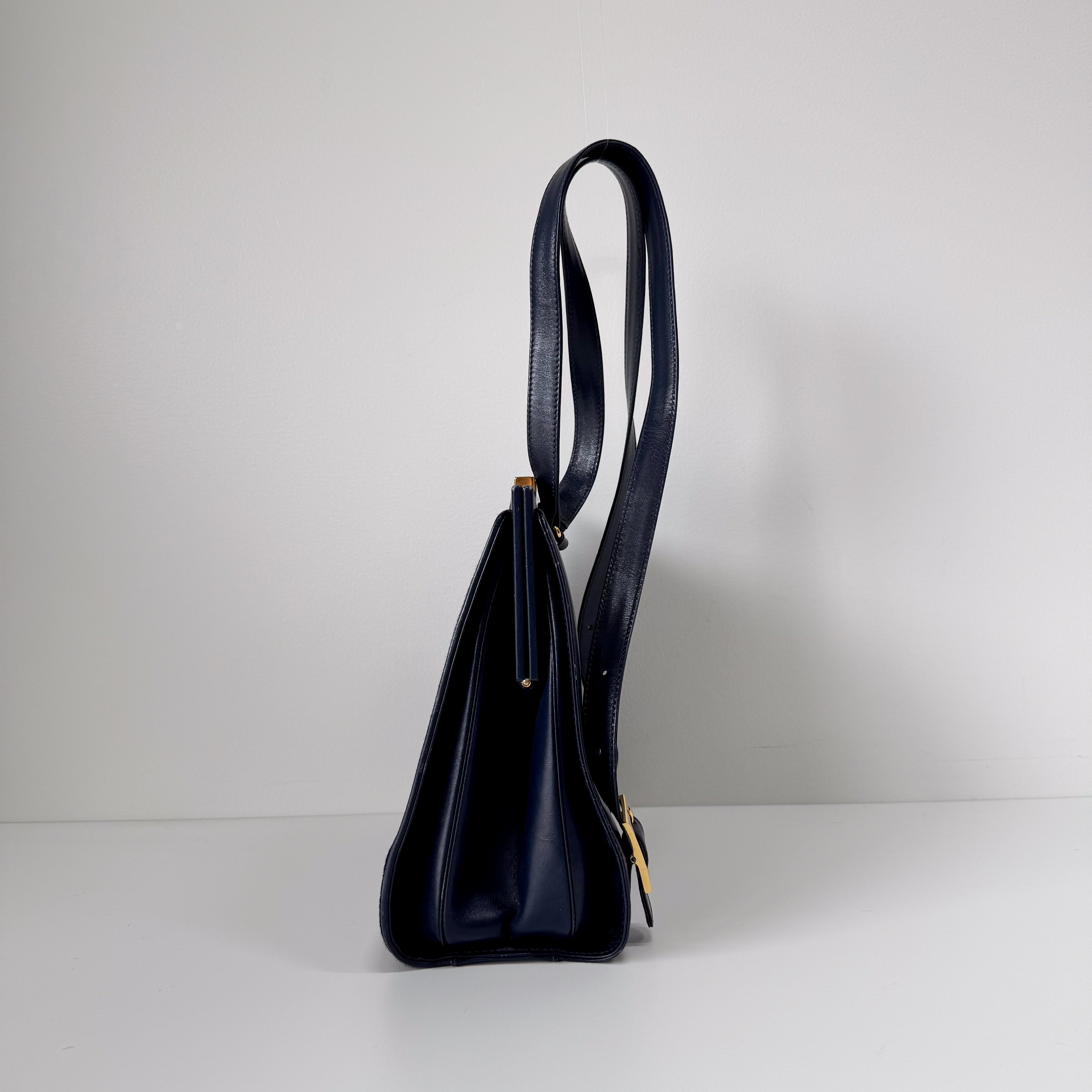 Vintage Navy Pony Hair Backback