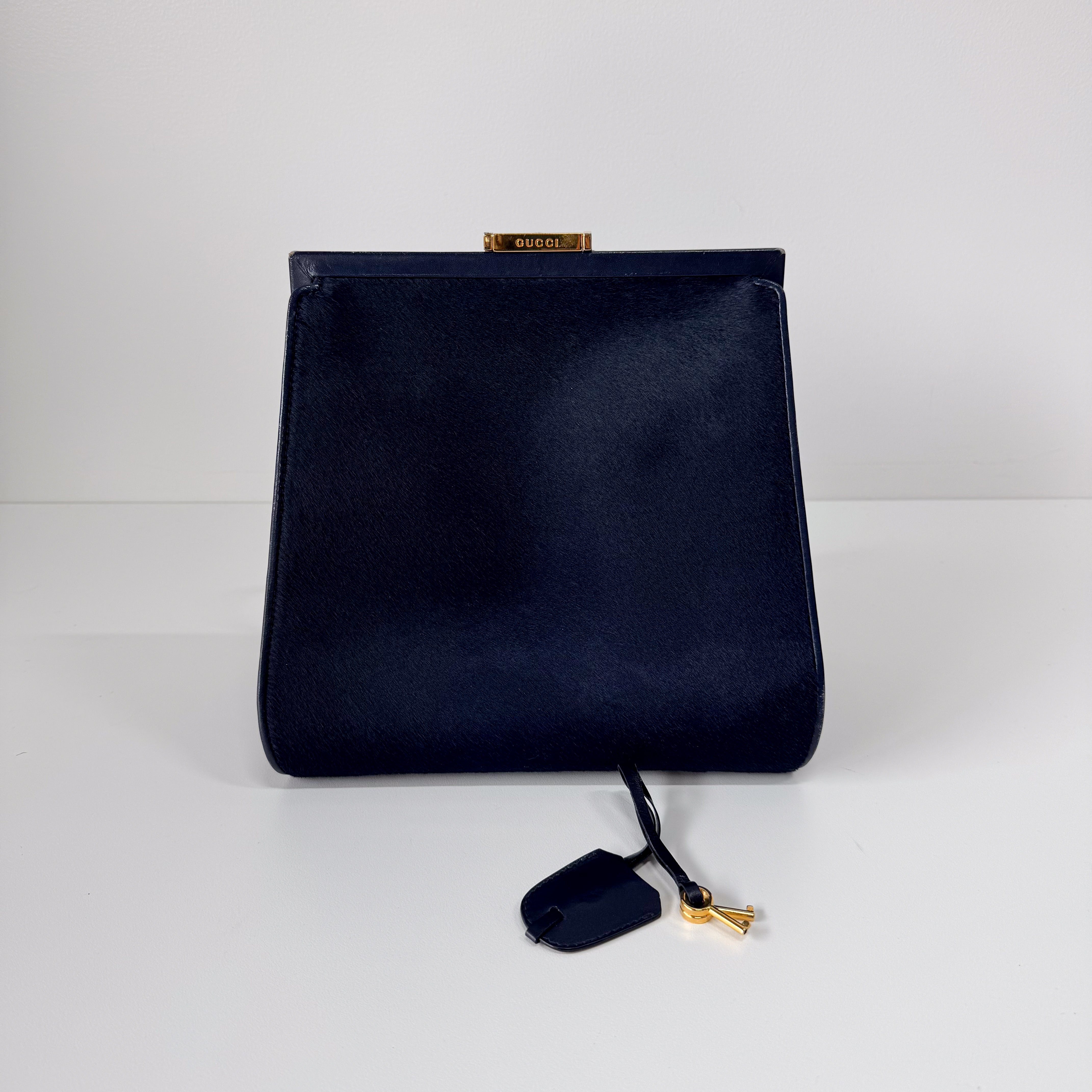 Vintage Navy Pony Hair Backback