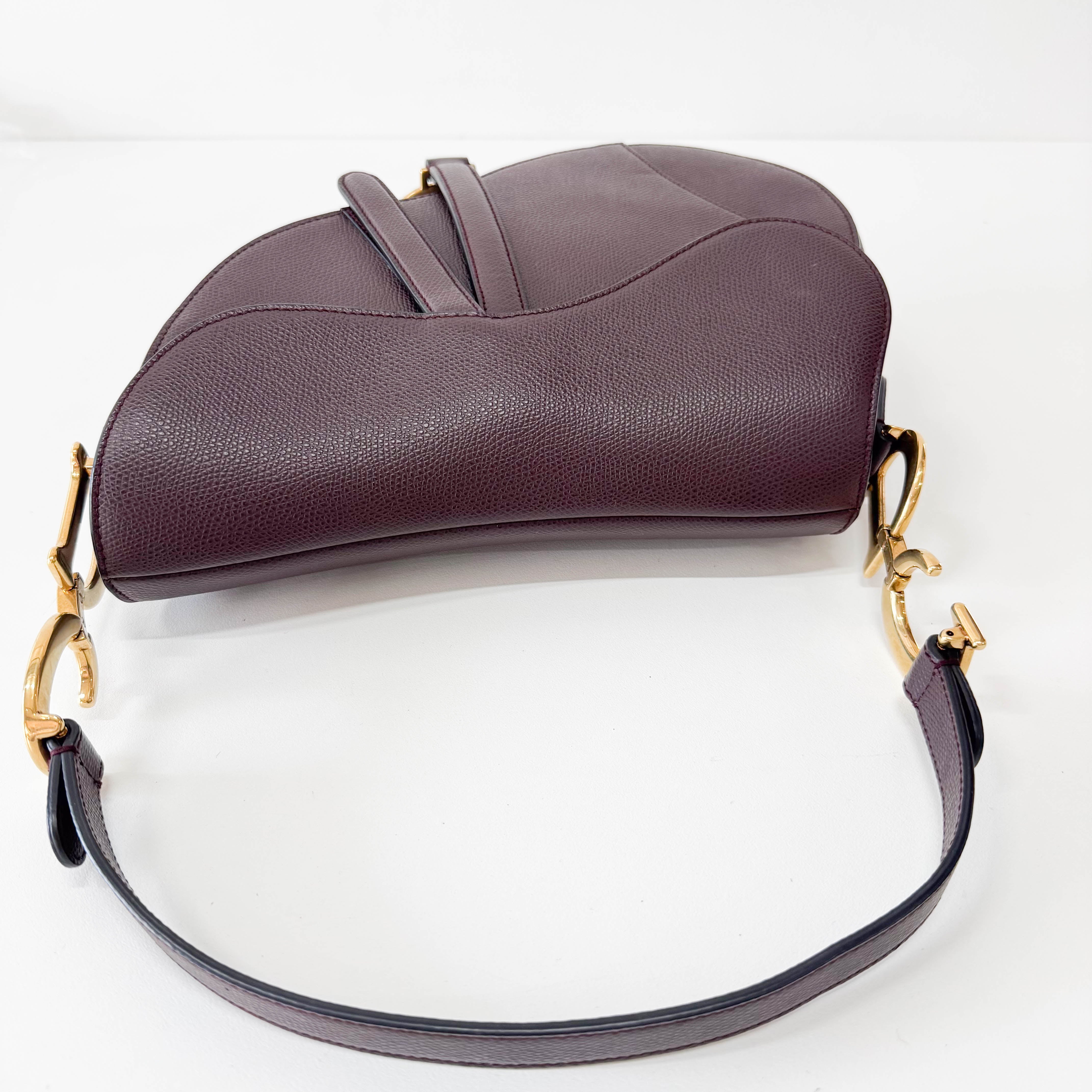 Saddle Bordeaux Leather Shoulder Bag