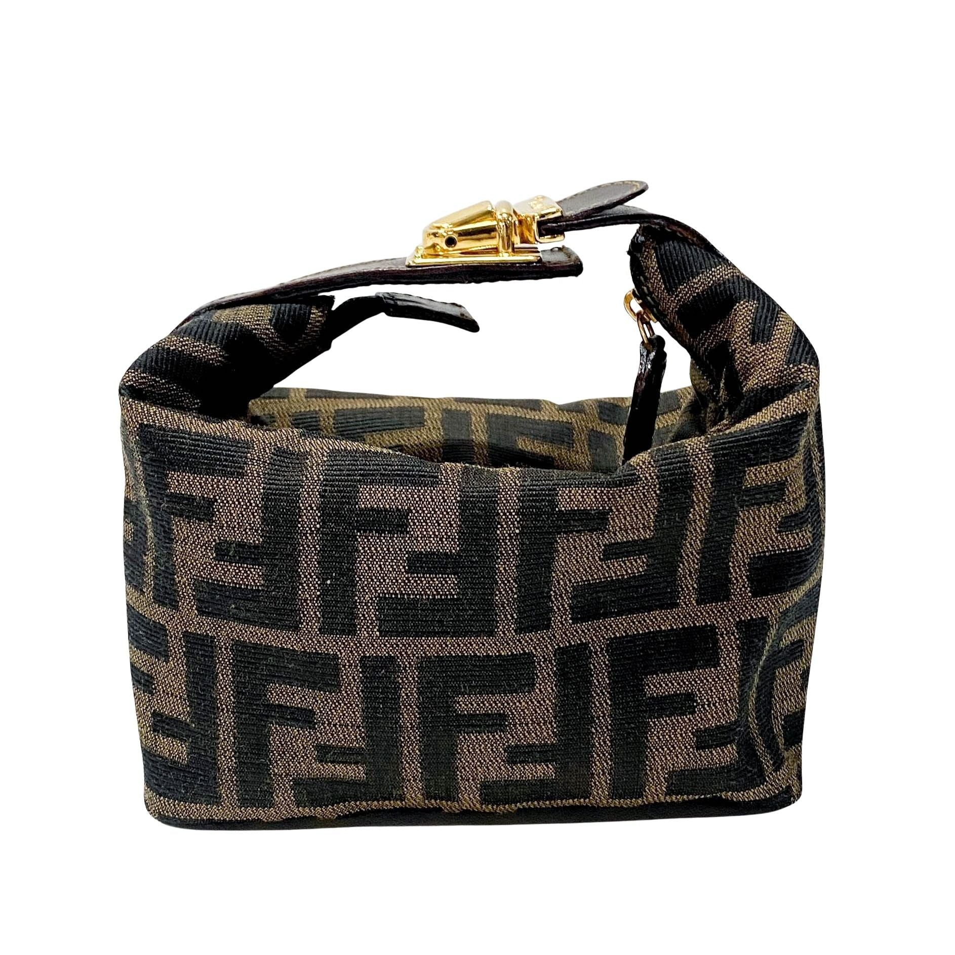 Zucca Mini Brown Canvas Handbag