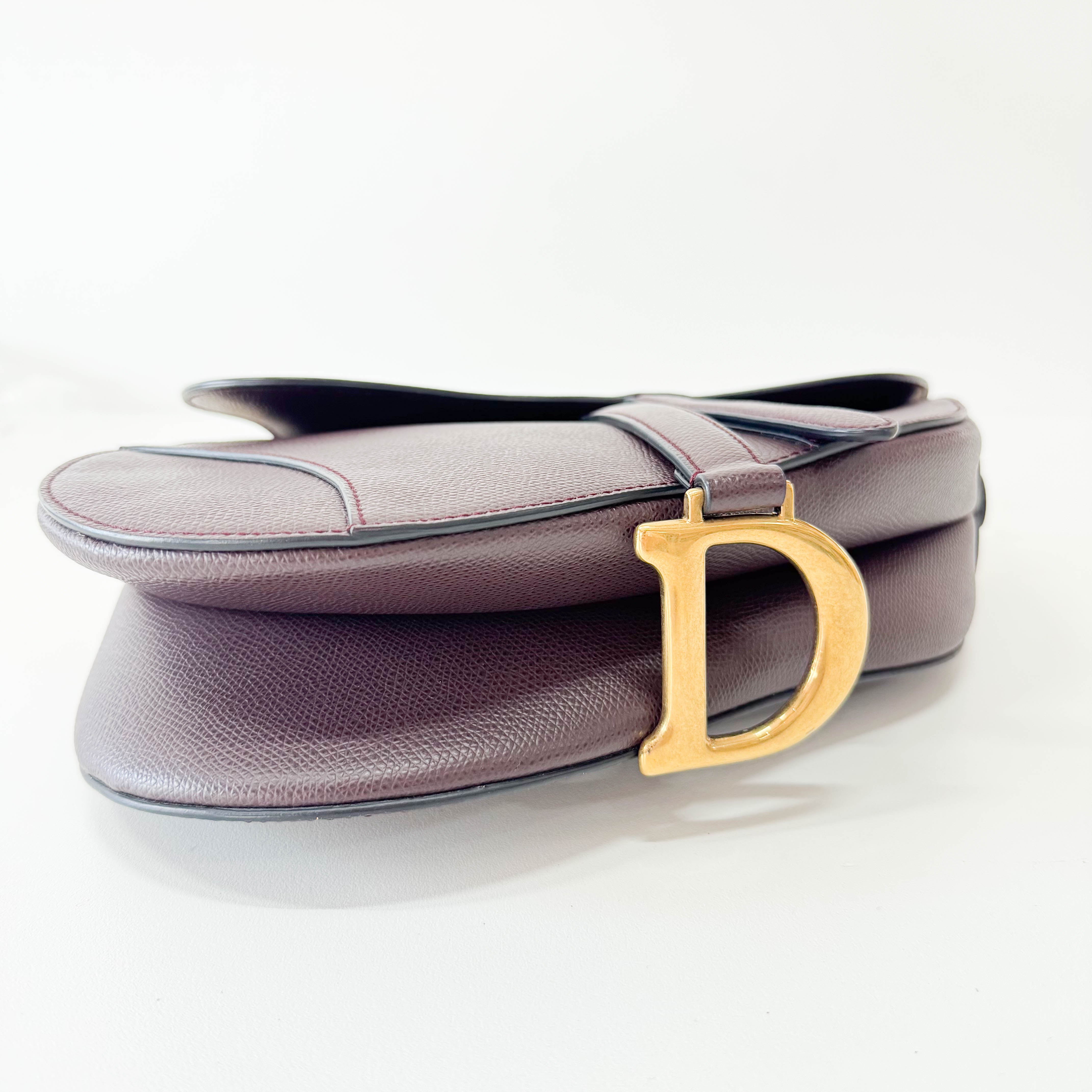 Saddle Bordeaux Leather Shoulder Bag