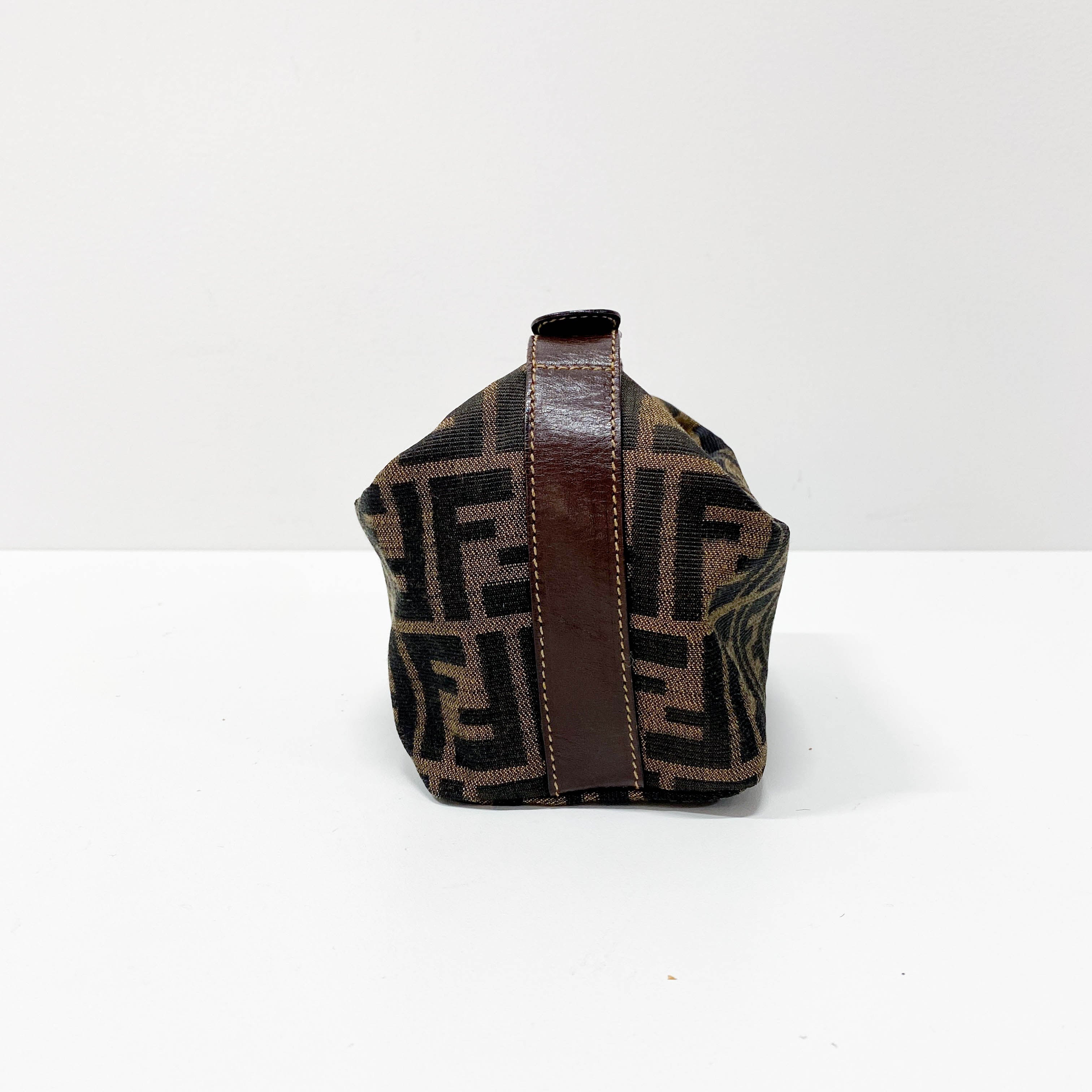 Zucca Mini Brown Canvas Handbag