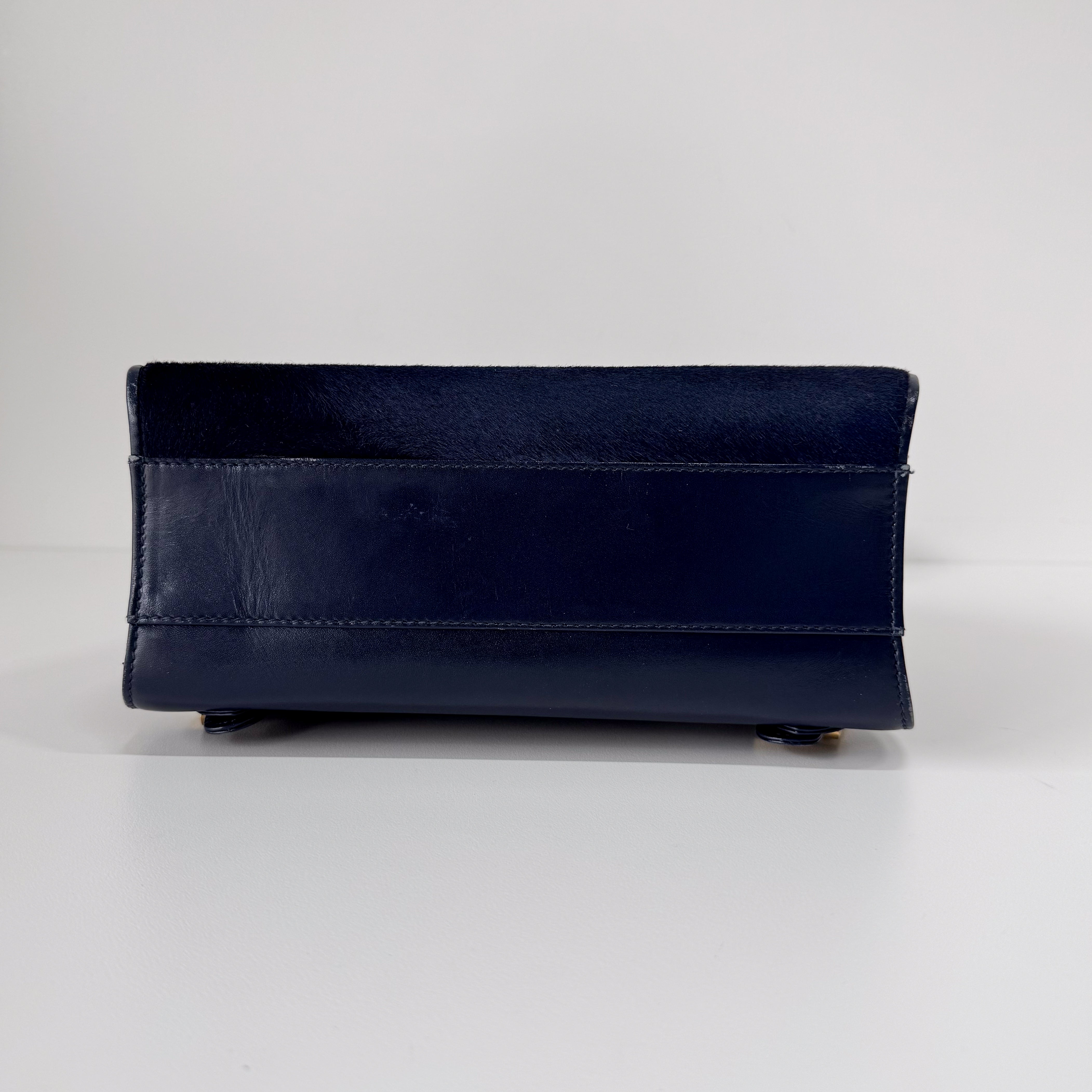 Vintage Navy Pony Hair Backback