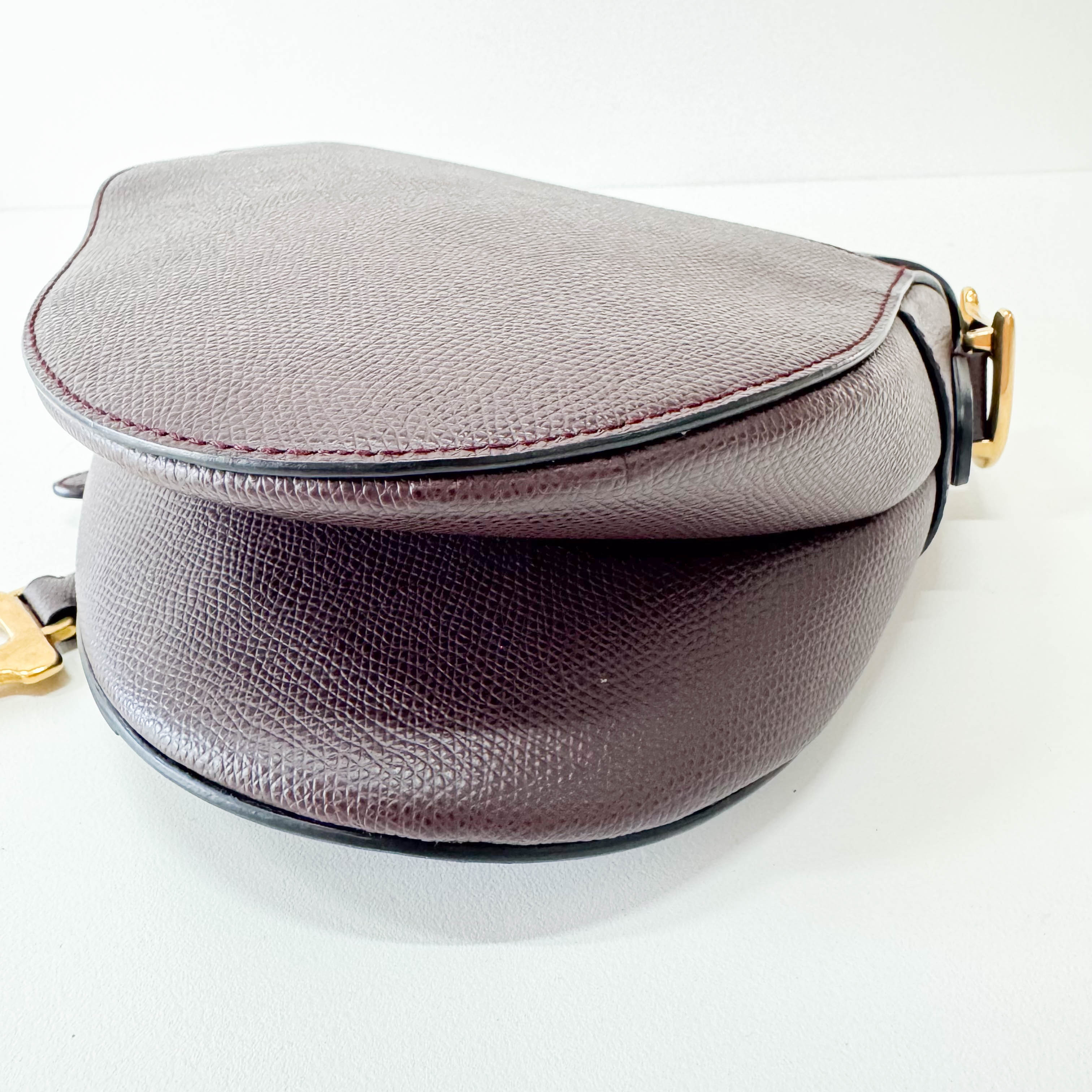 Saddle Bordeaux Leather Shoulder Bag