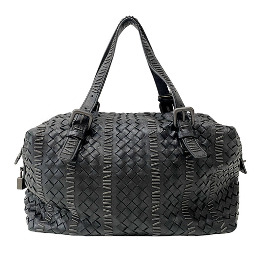 Intrecciato Brown Leather Shoulder Bag