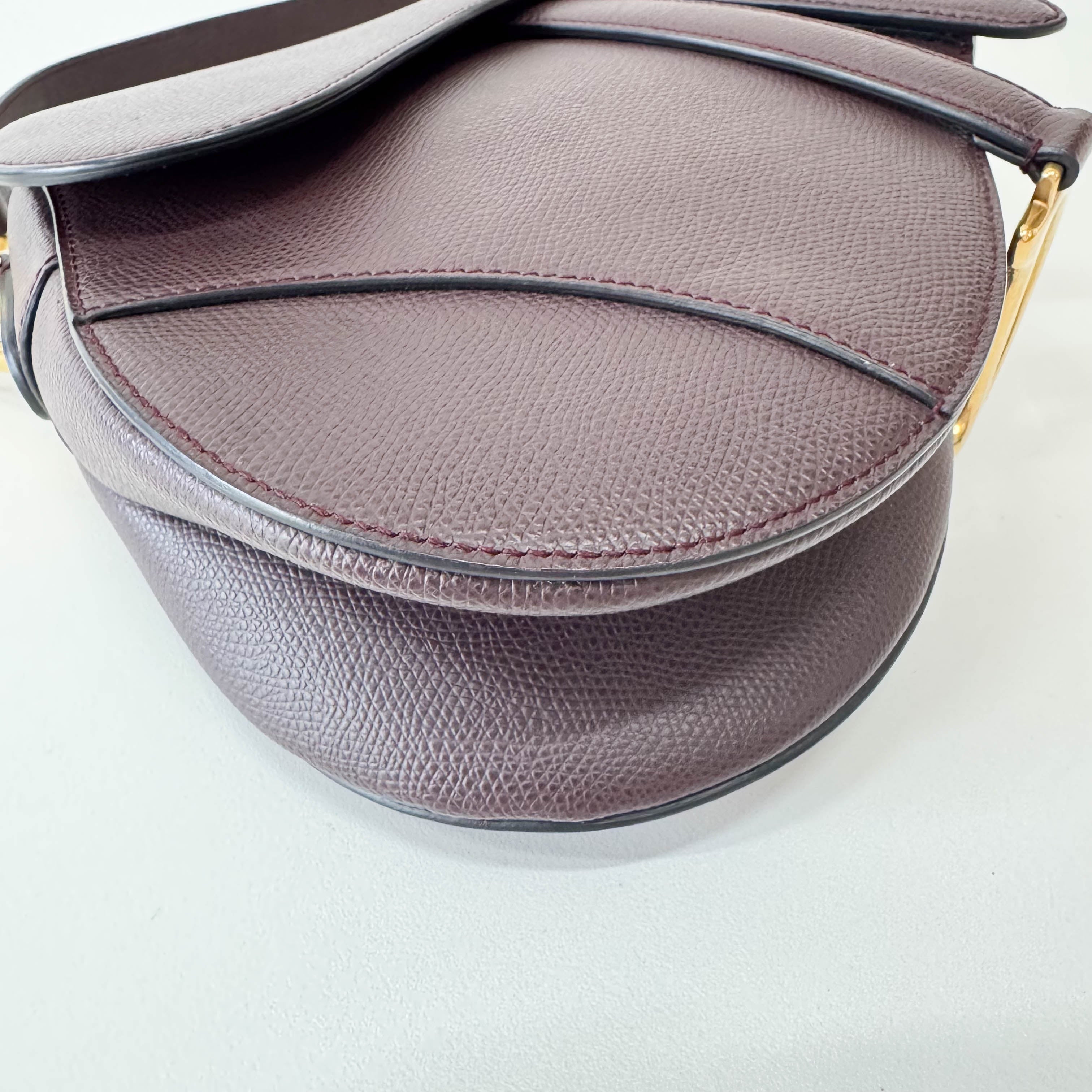 Saddle Bordeaux Leather Shoulder Bag