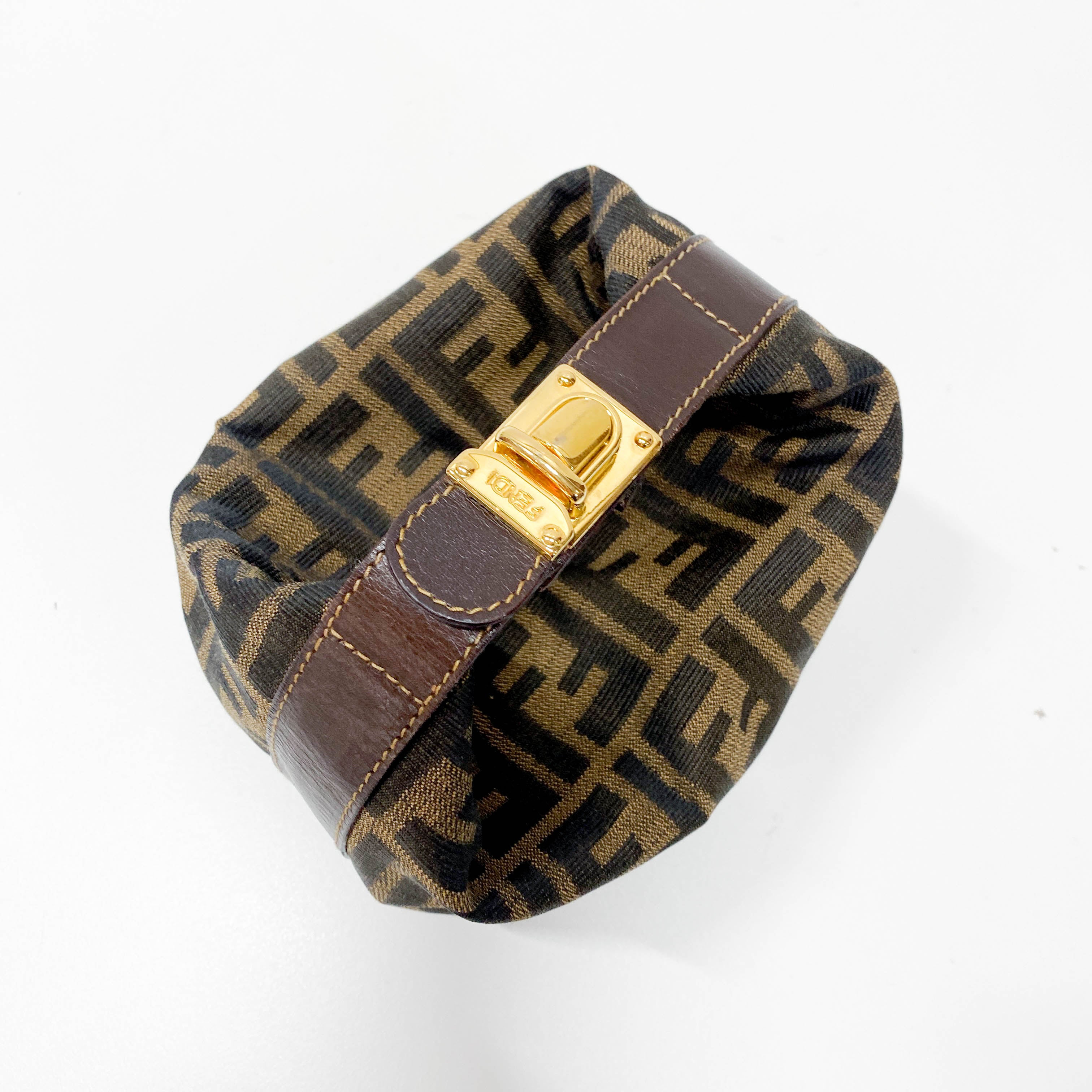 Zucca Mini Brown Canvas Handbag