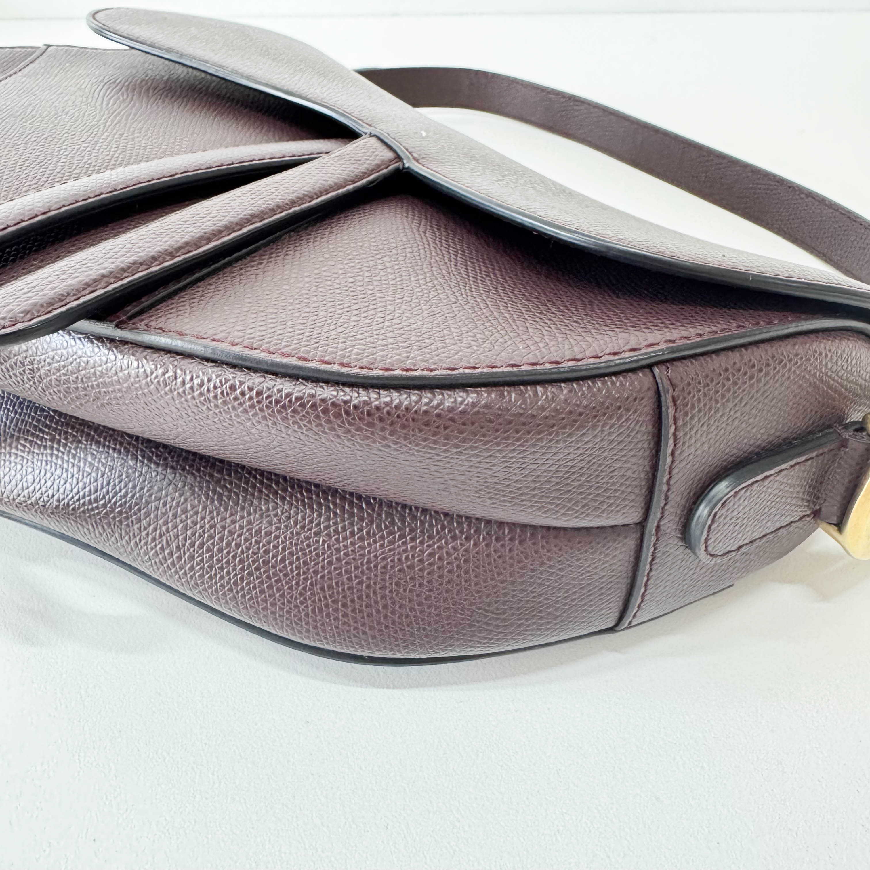 Saddle Bordeaux Leather Shoulder Bag
