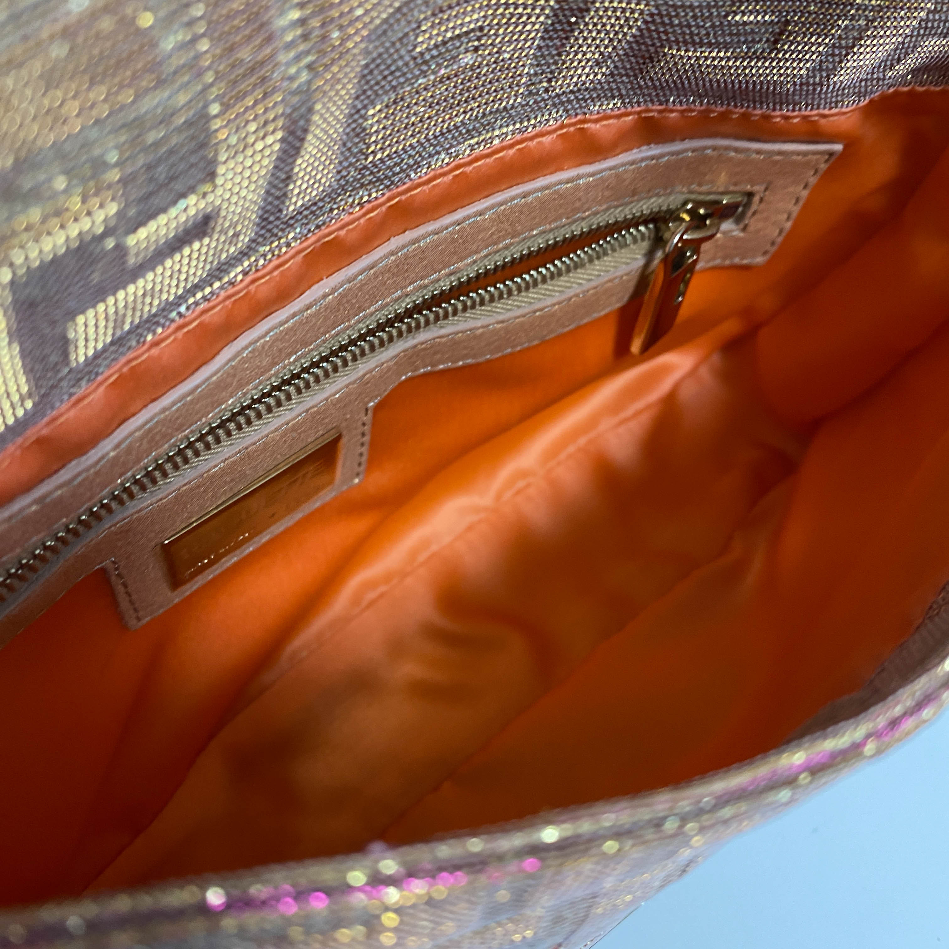 Baguette Sparkle Pink Canvas Shoulder Bag with Rhinestone Hardware