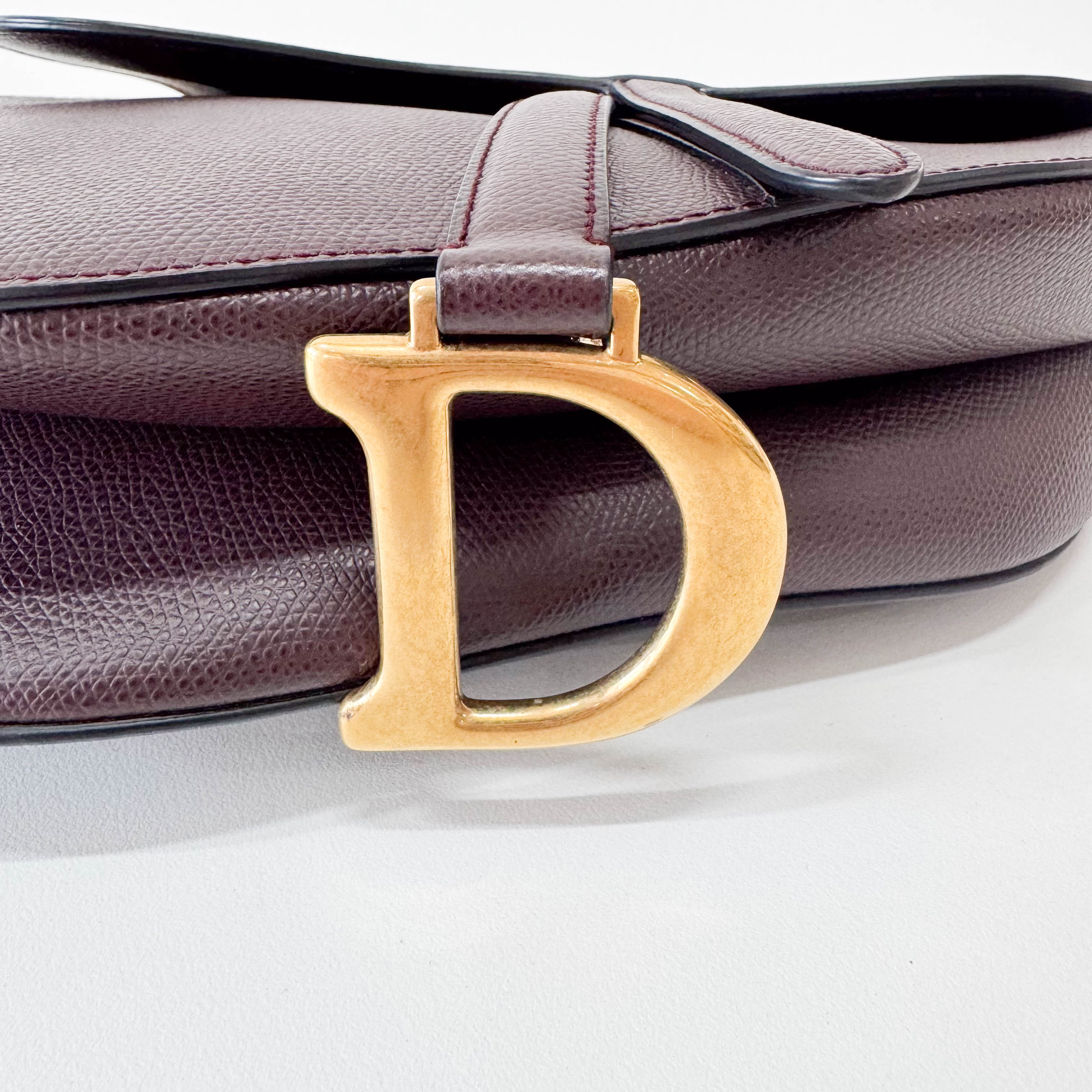 Saddle Bordeaux Leather Shoulder Bag