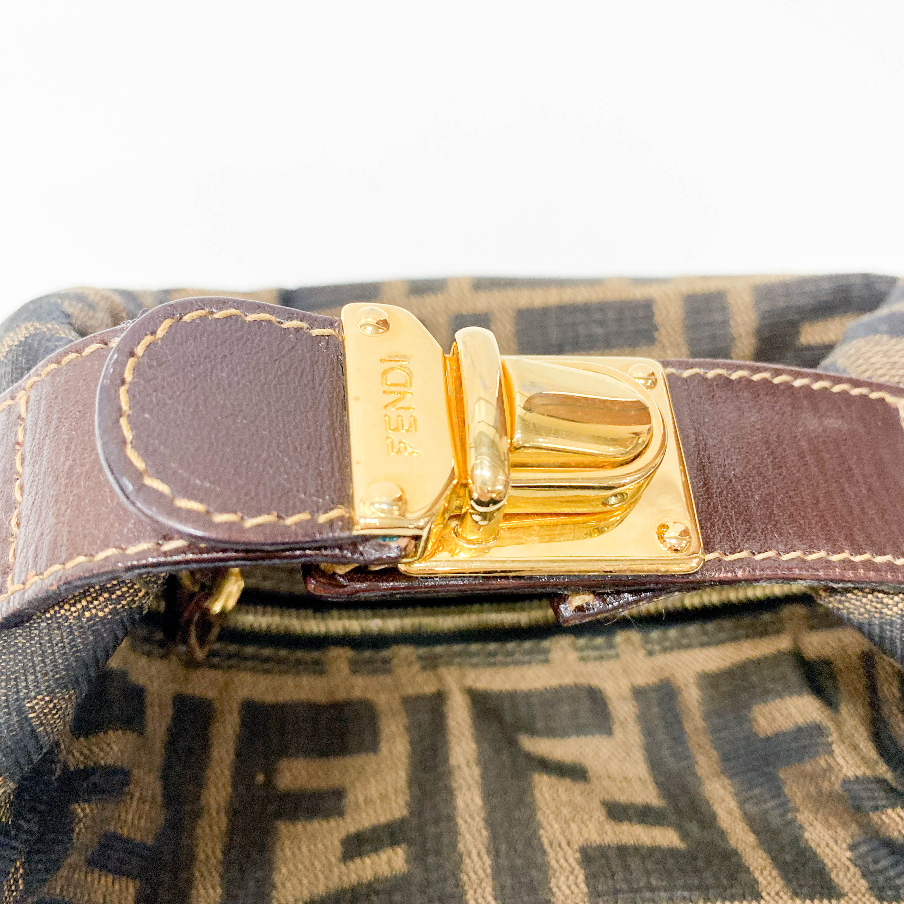 Zucca Mini Brown Canvas Handbag