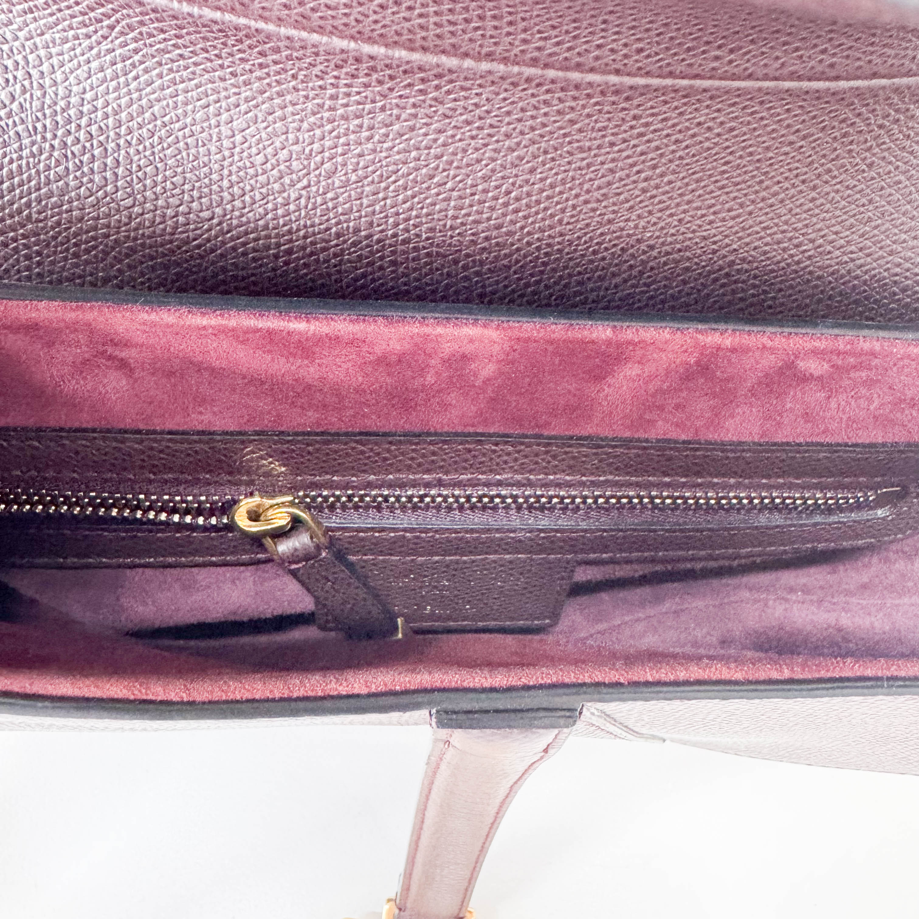Saddle Bordeaux Leather Shoulder Bag
