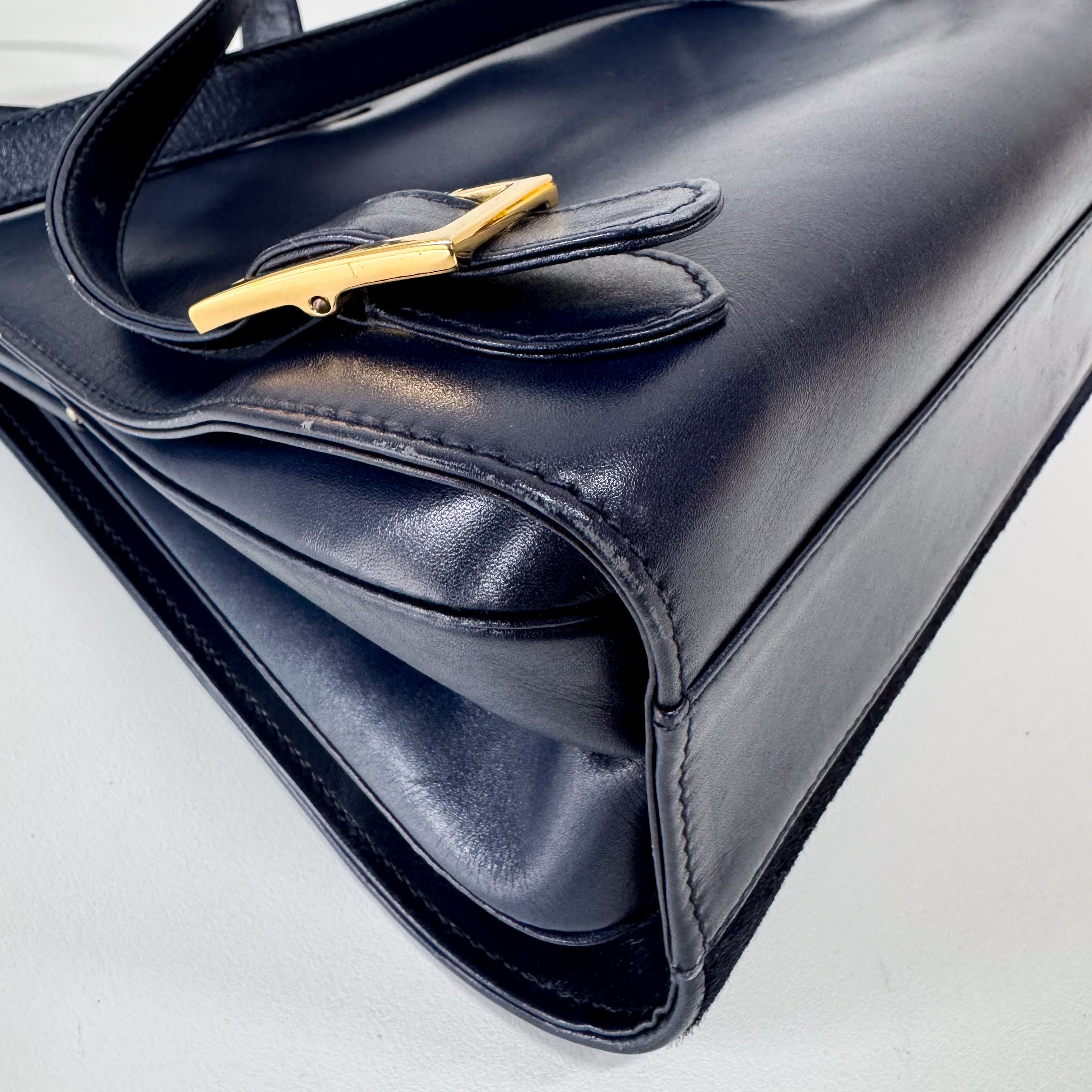 Vintage Navy Pony Hair Backback